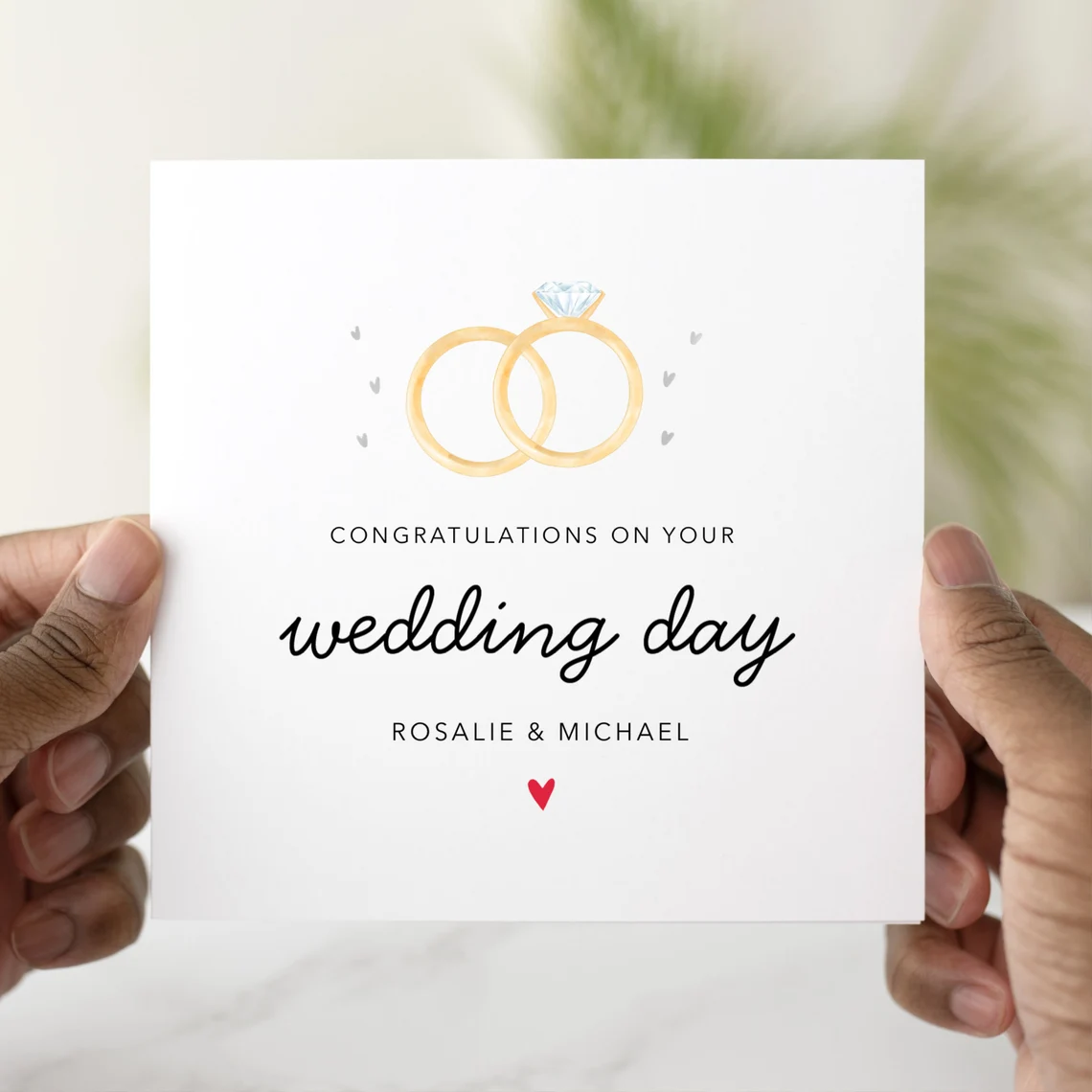 Personalised Wedding Card - Wedding Rings
