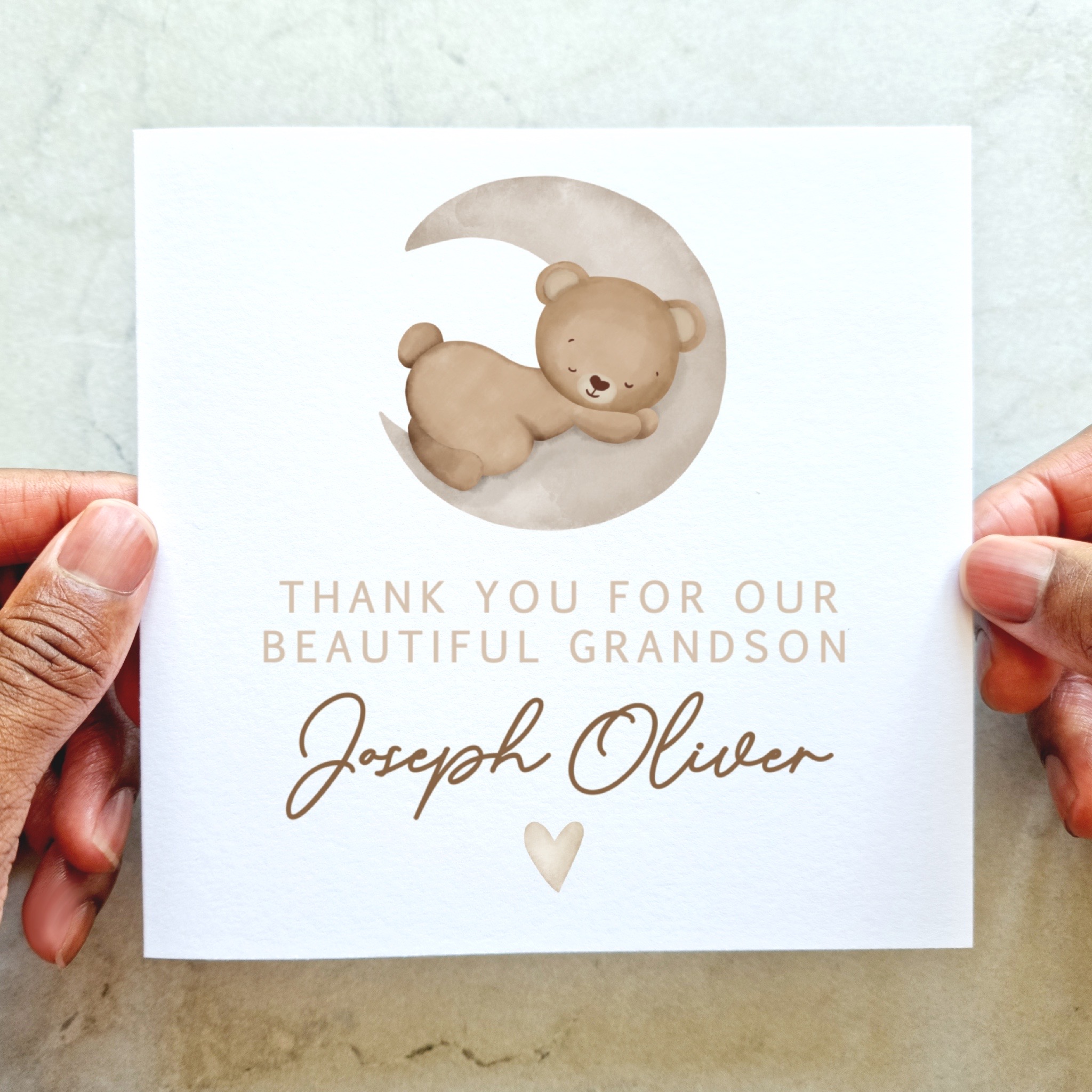 New Baby Card - Thank You For Our Grandson