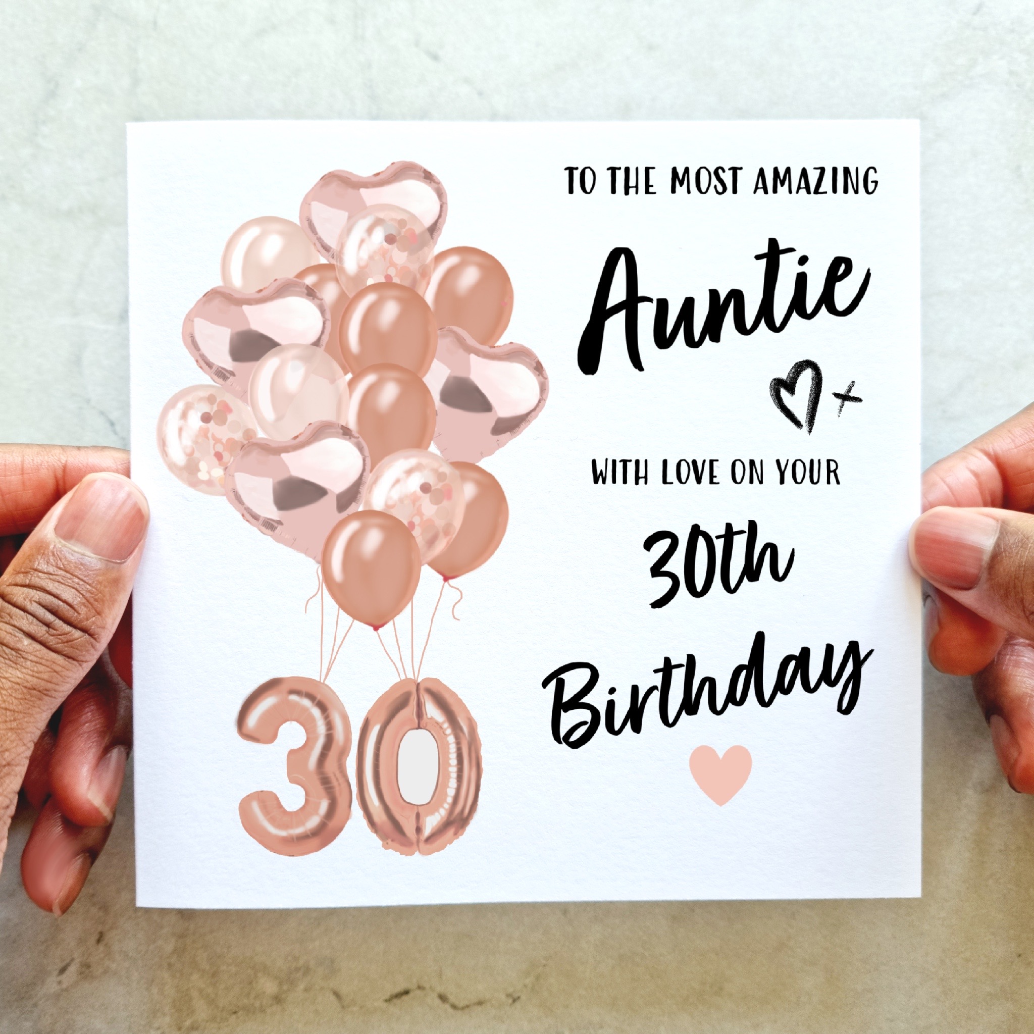 30th Auntie Birthday Card - Balloons