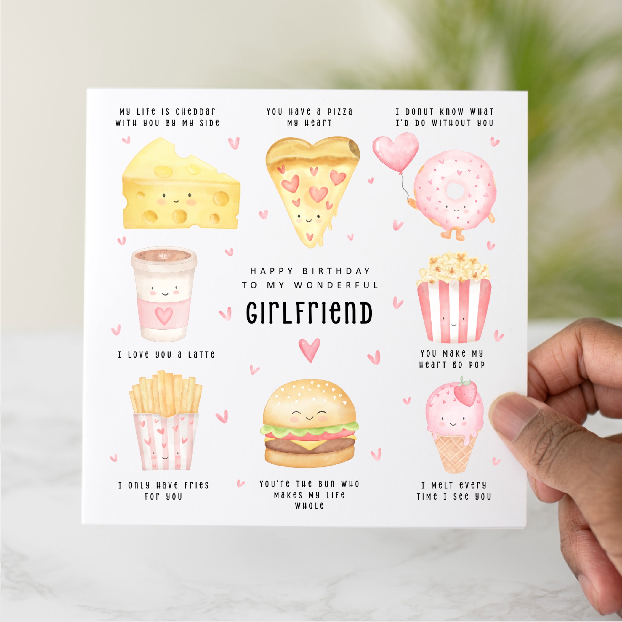 Girlfriend Birthday Card - Food Puns