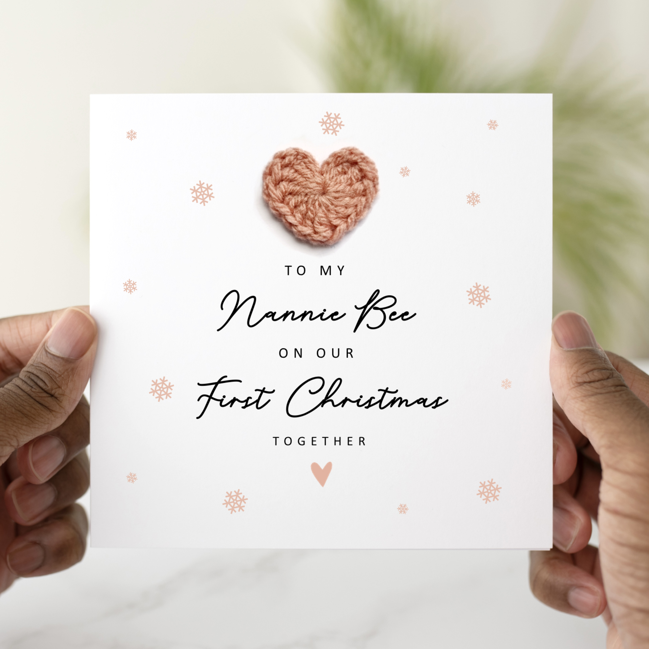 Personalised Nannie First Christmas Card - Crochet Heart