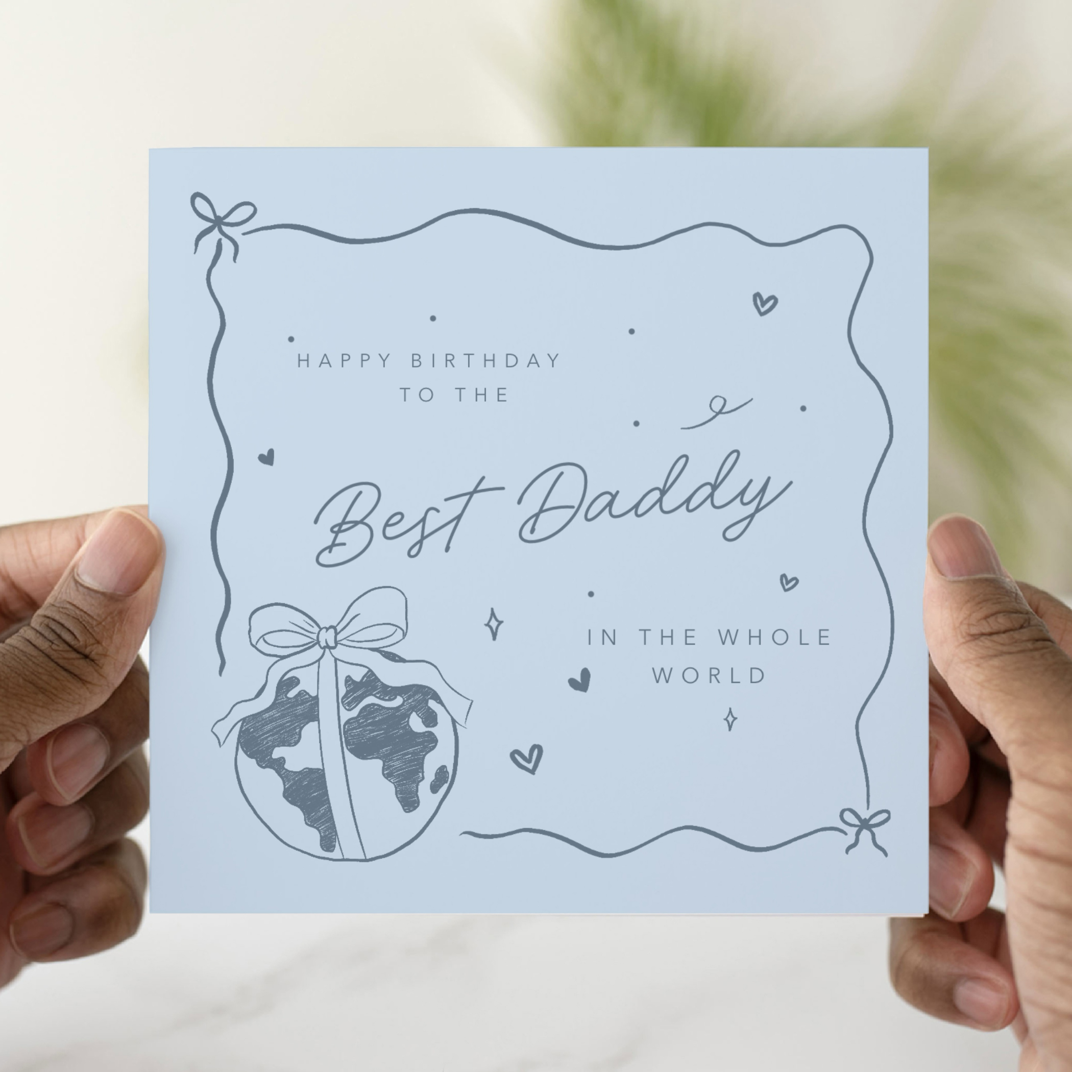Blue Best Daddy Birthday Card
