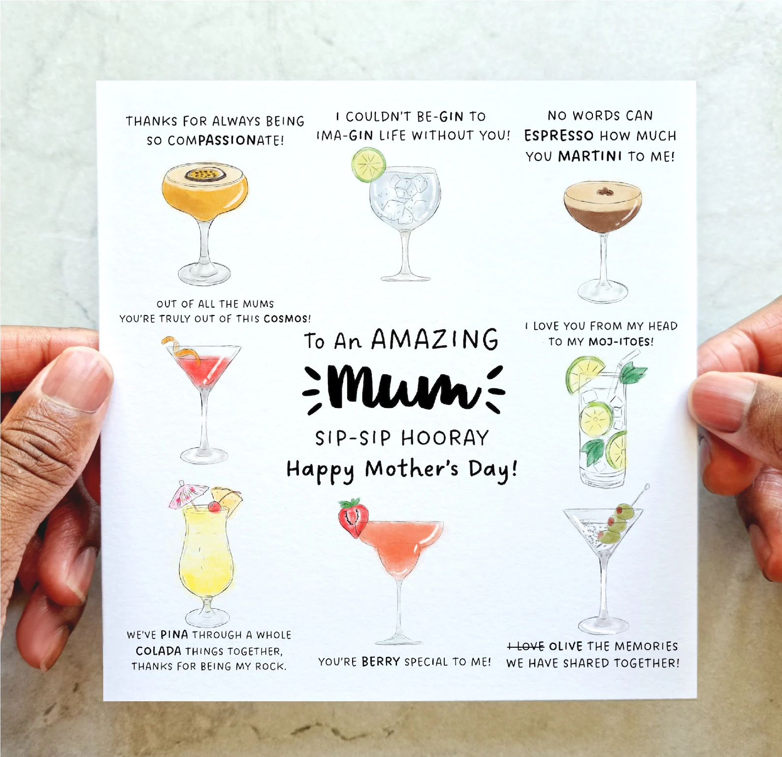 Cocktail Mum Mother's Day Card