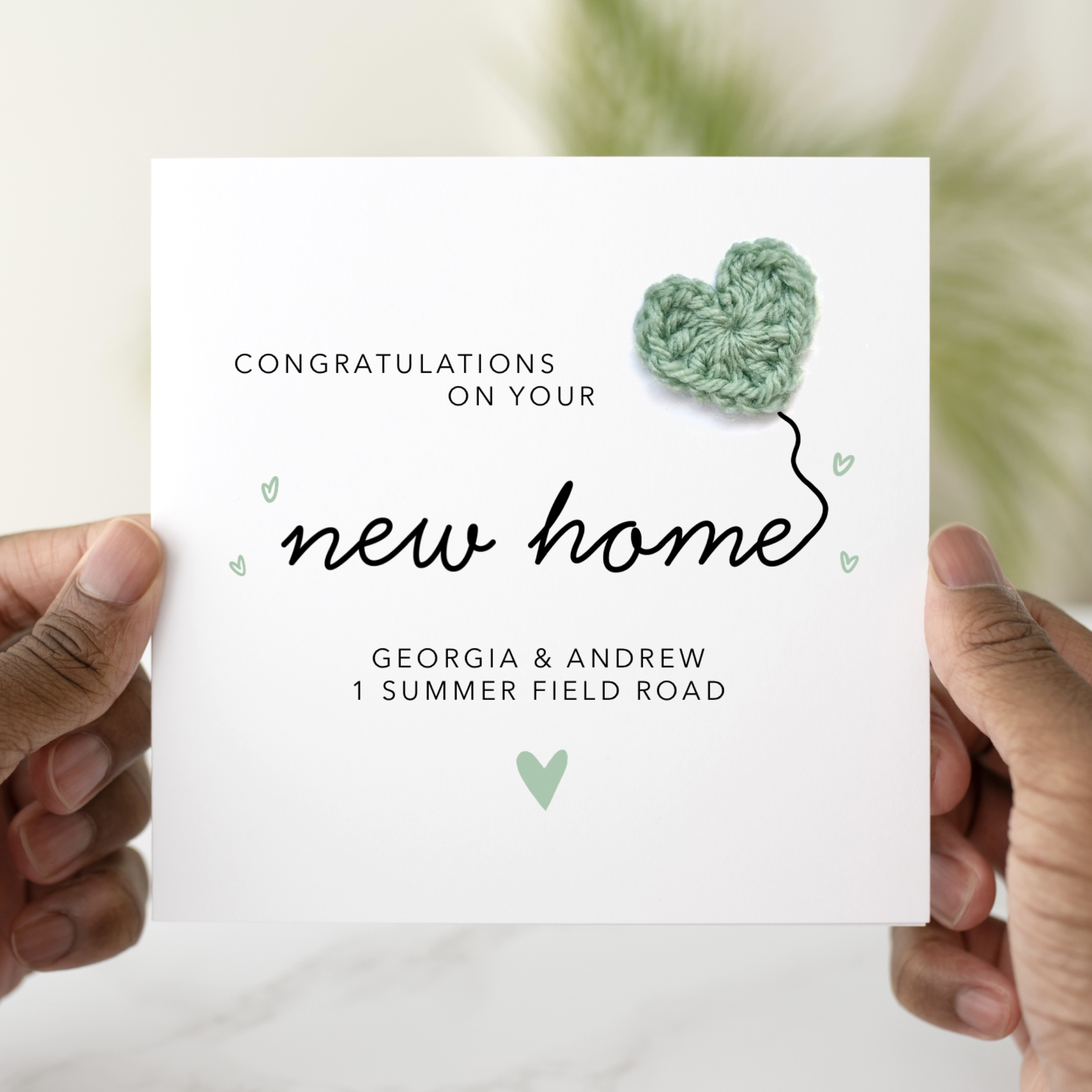 Personalised New Home Card - Congrats - Crochet Heart