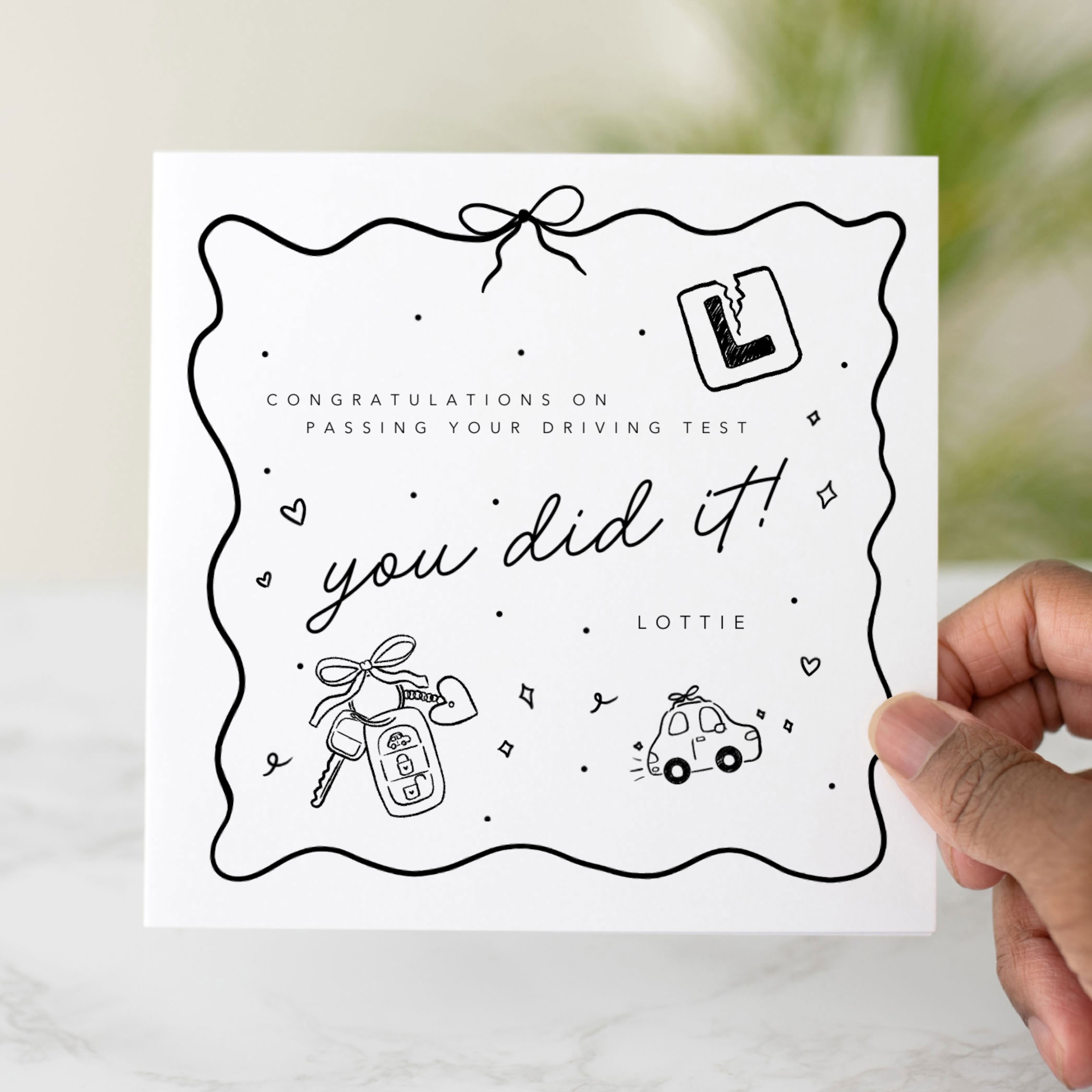 Personalised Passing Driving Test Congratulations Card - You Did It