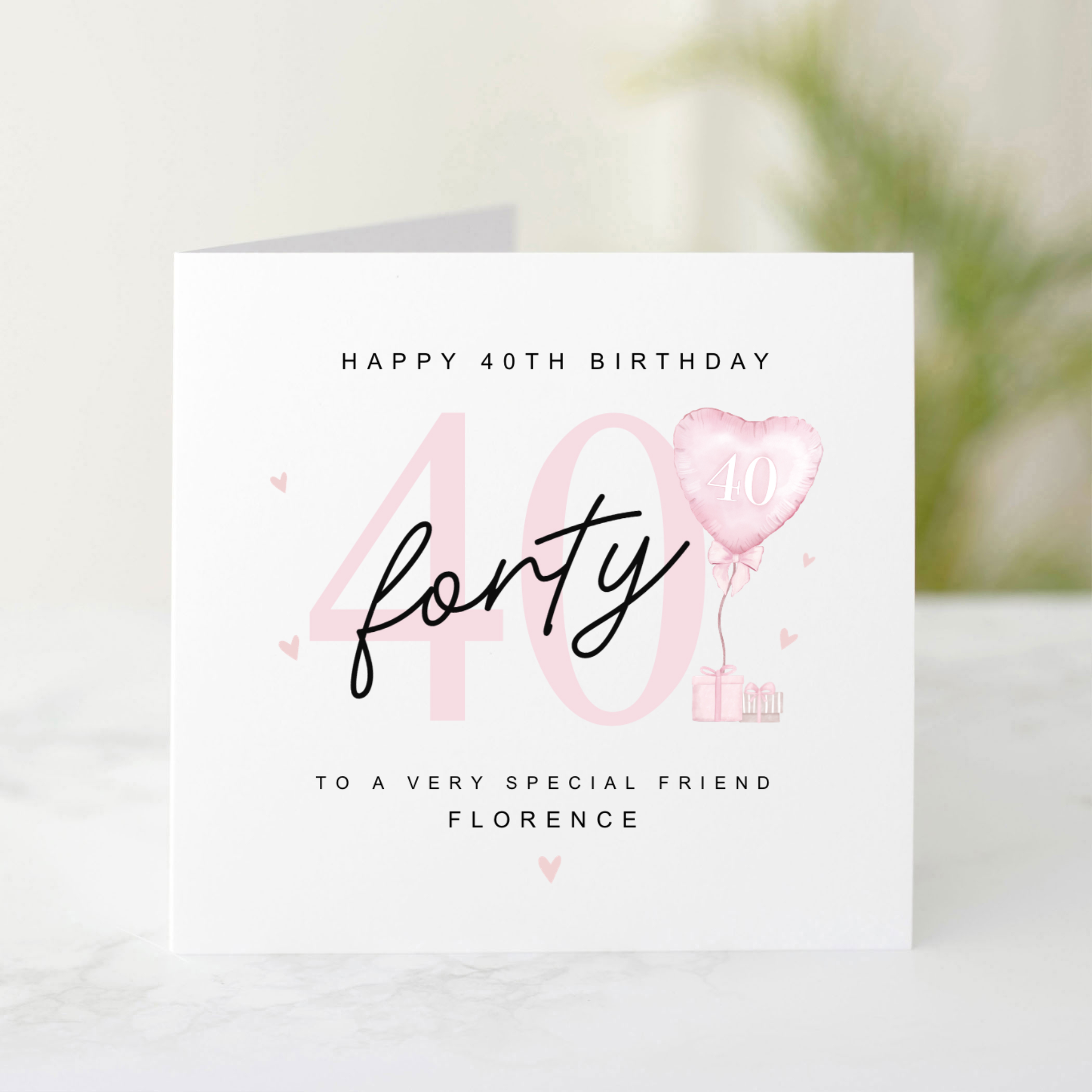 Personalised 40th Friend Birthday Card