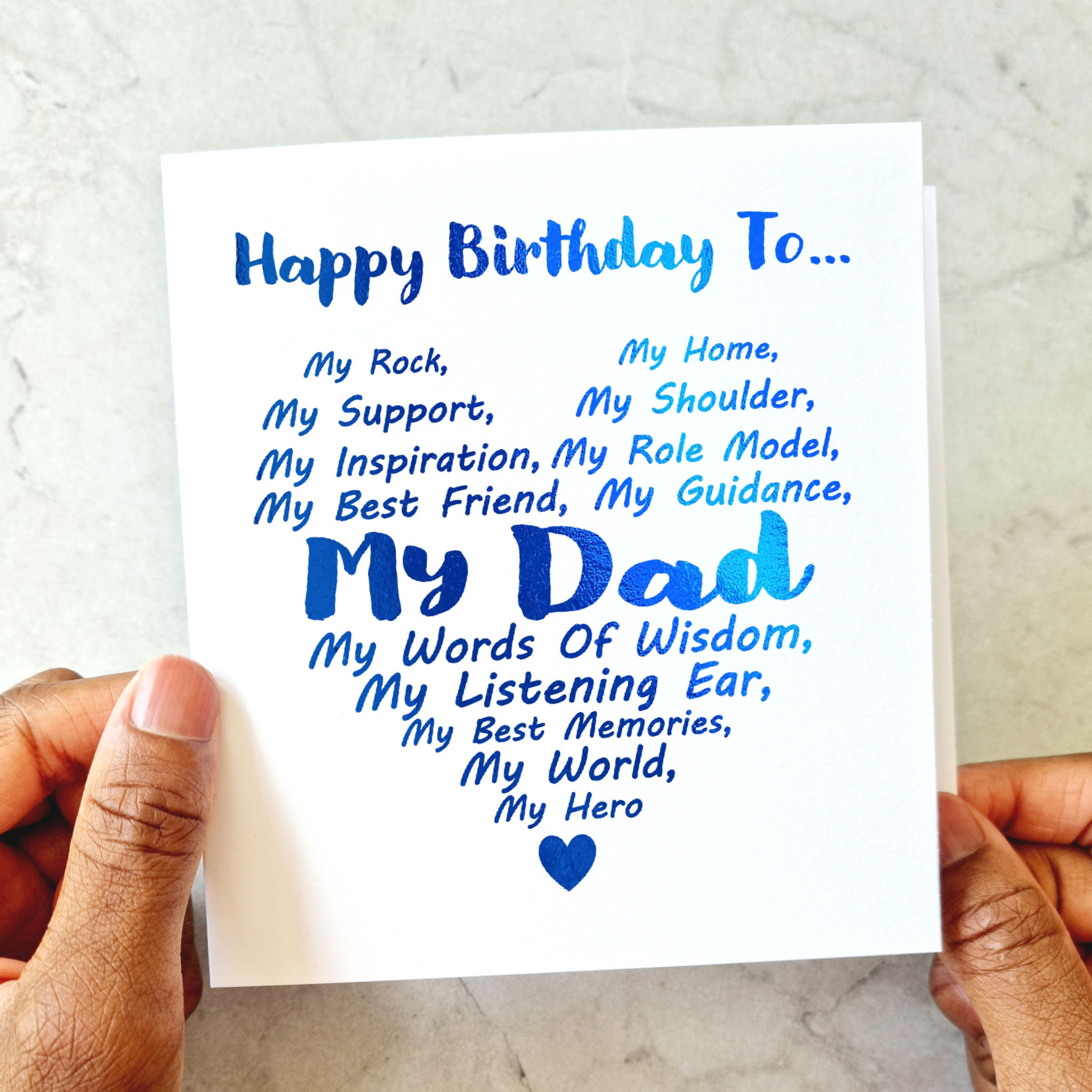 My Dad Birthday Card - Blue Foil
