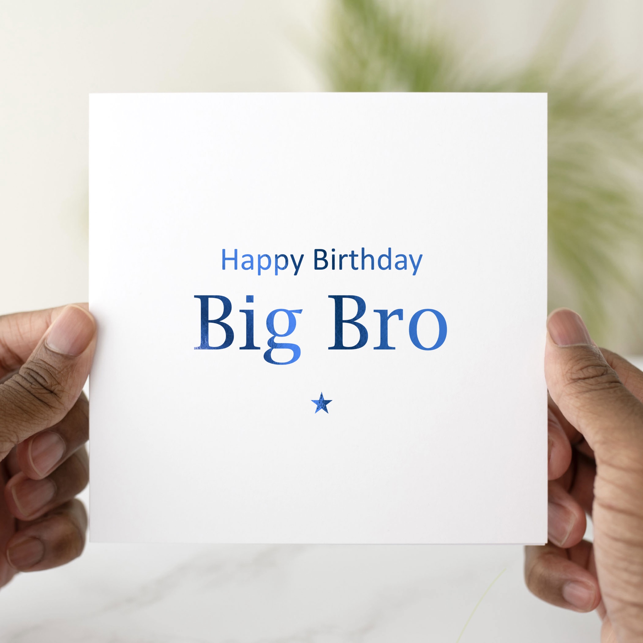 Big Bro Birthday Card - Blue Foil