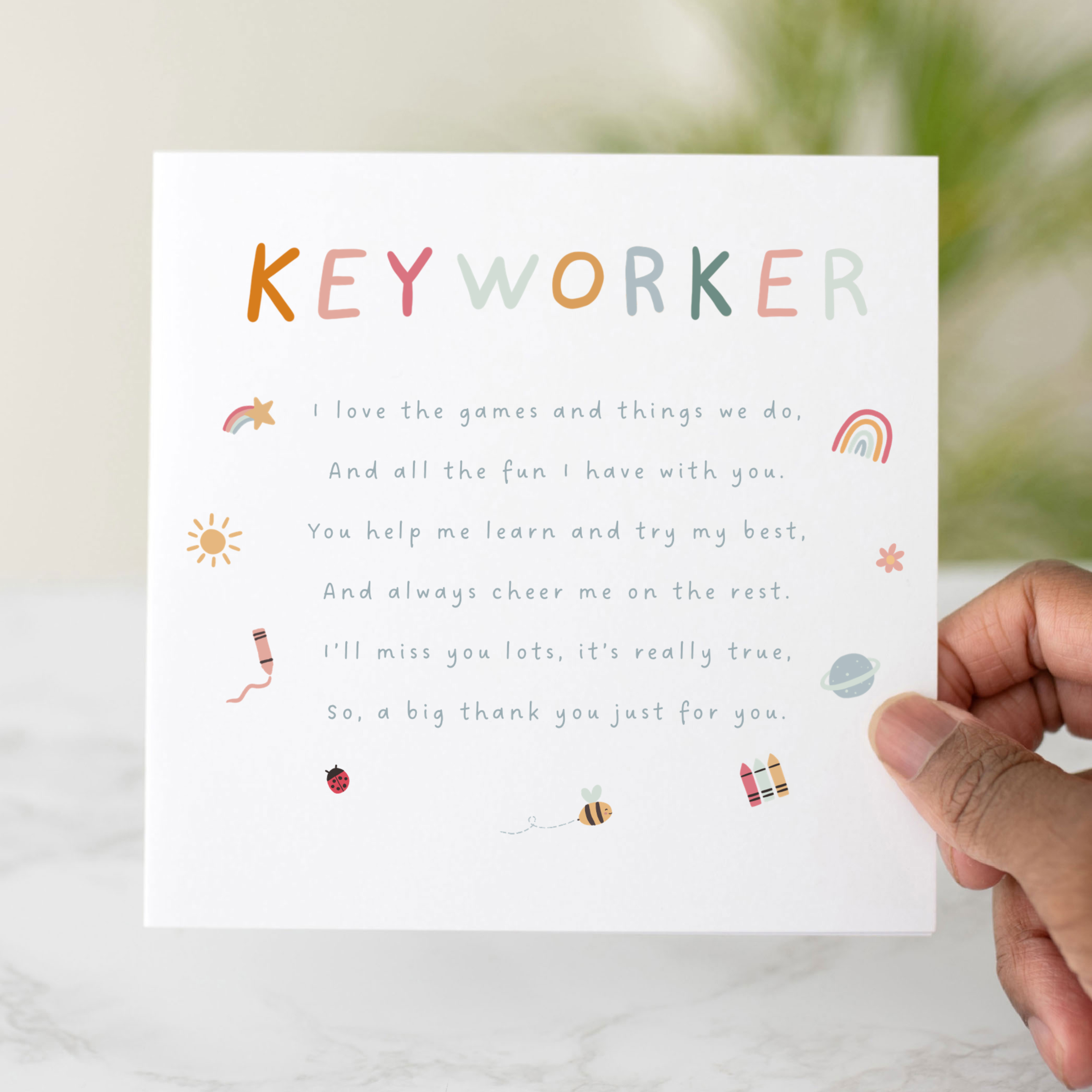 Keyworker Thank You Card - The Games