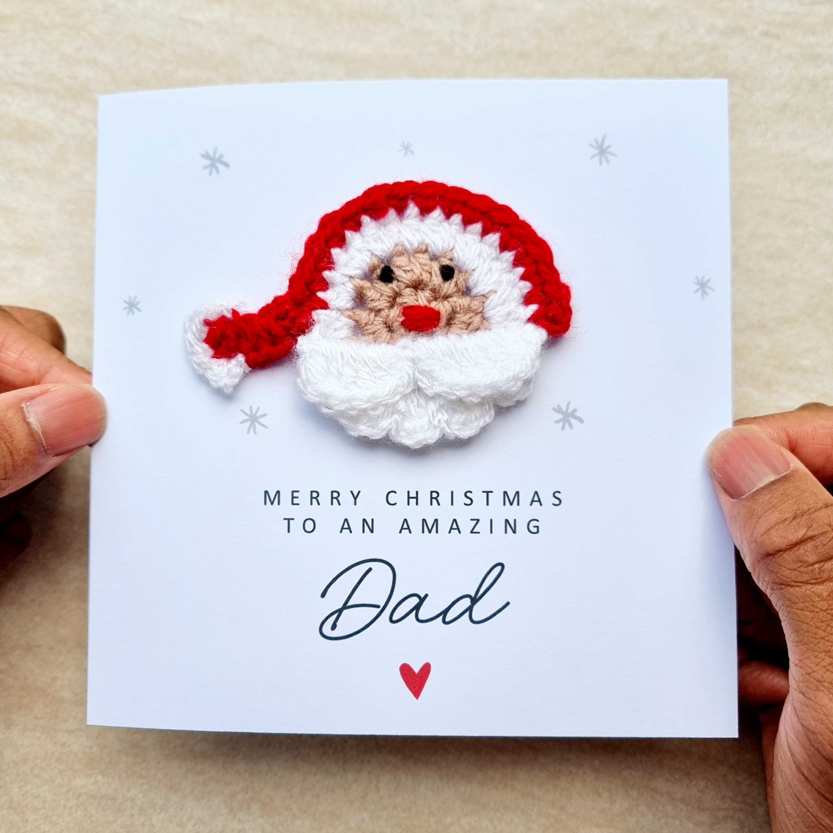 Dad Christmas Card - Crochet Santa