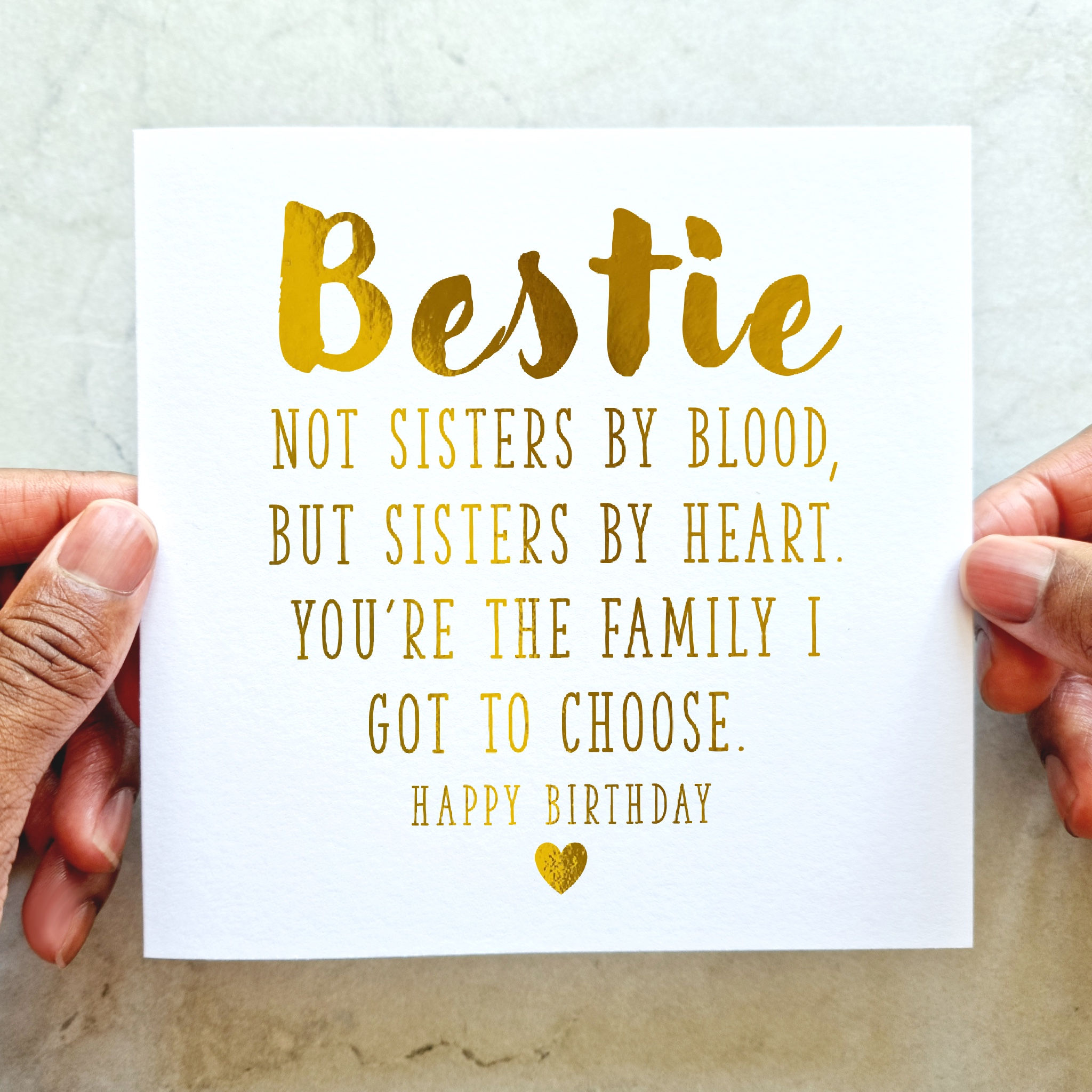 Verse Bestie Birthday Card - Gold Foil