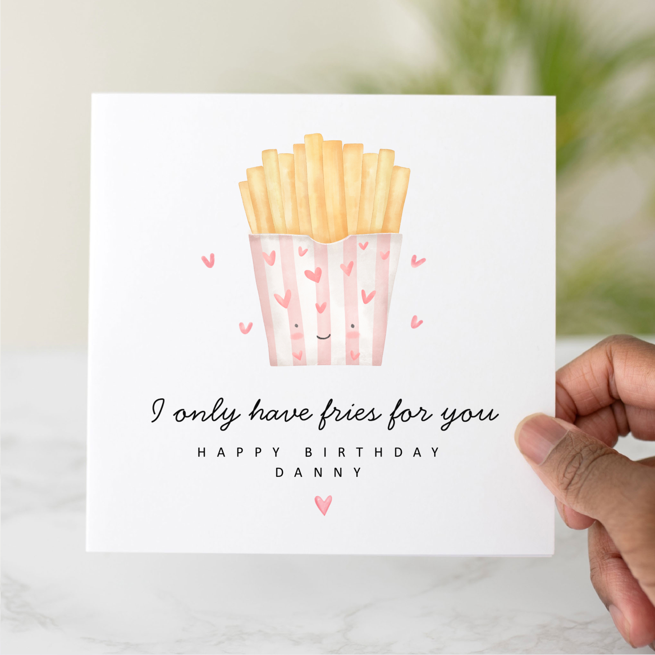 Partner Birthday Card - Funny Fries Pun