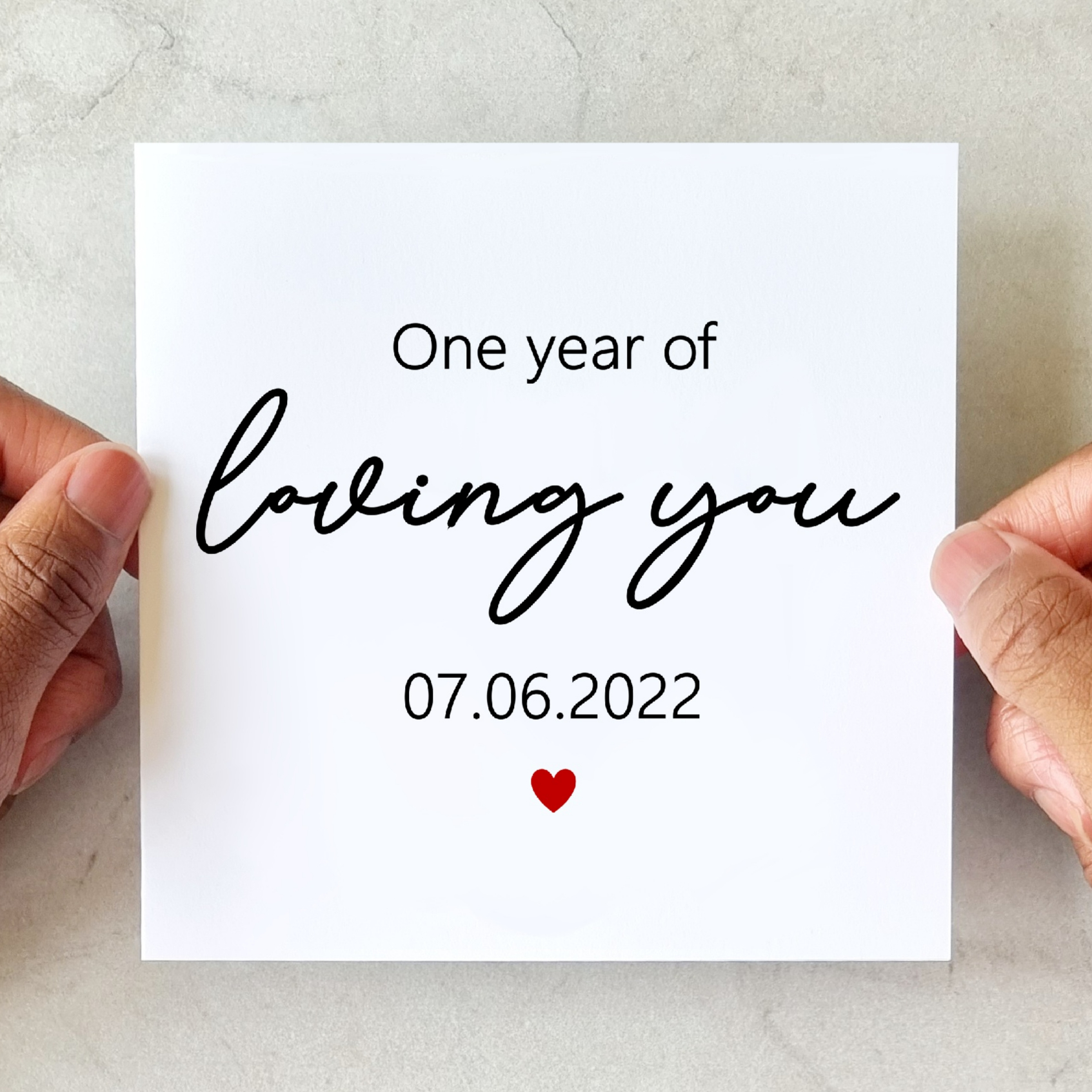Personalised 1st Anniversary Card - Loving You