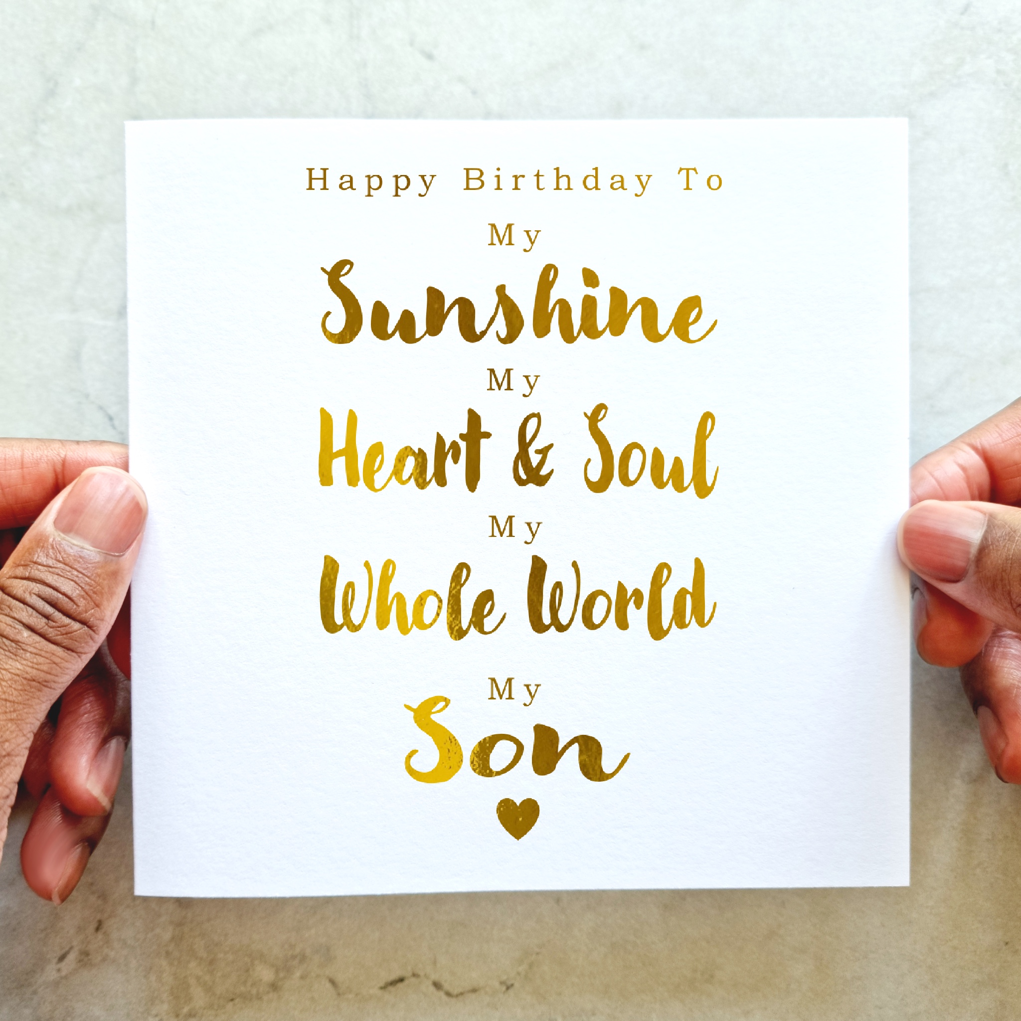 My Son Birthday Card - Gold Foil