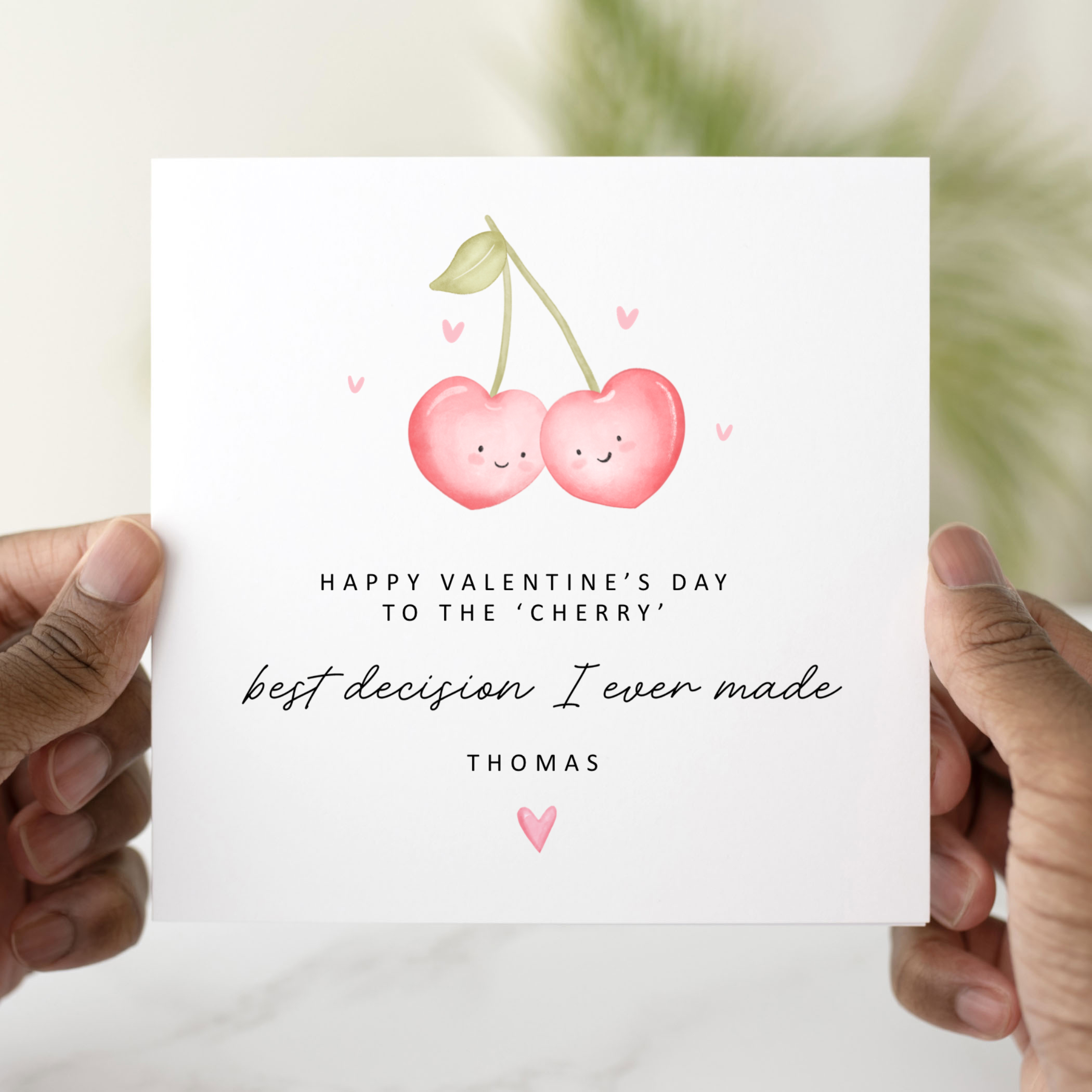 Personalised Cherry Valentine's Day Card - Cherry Pun