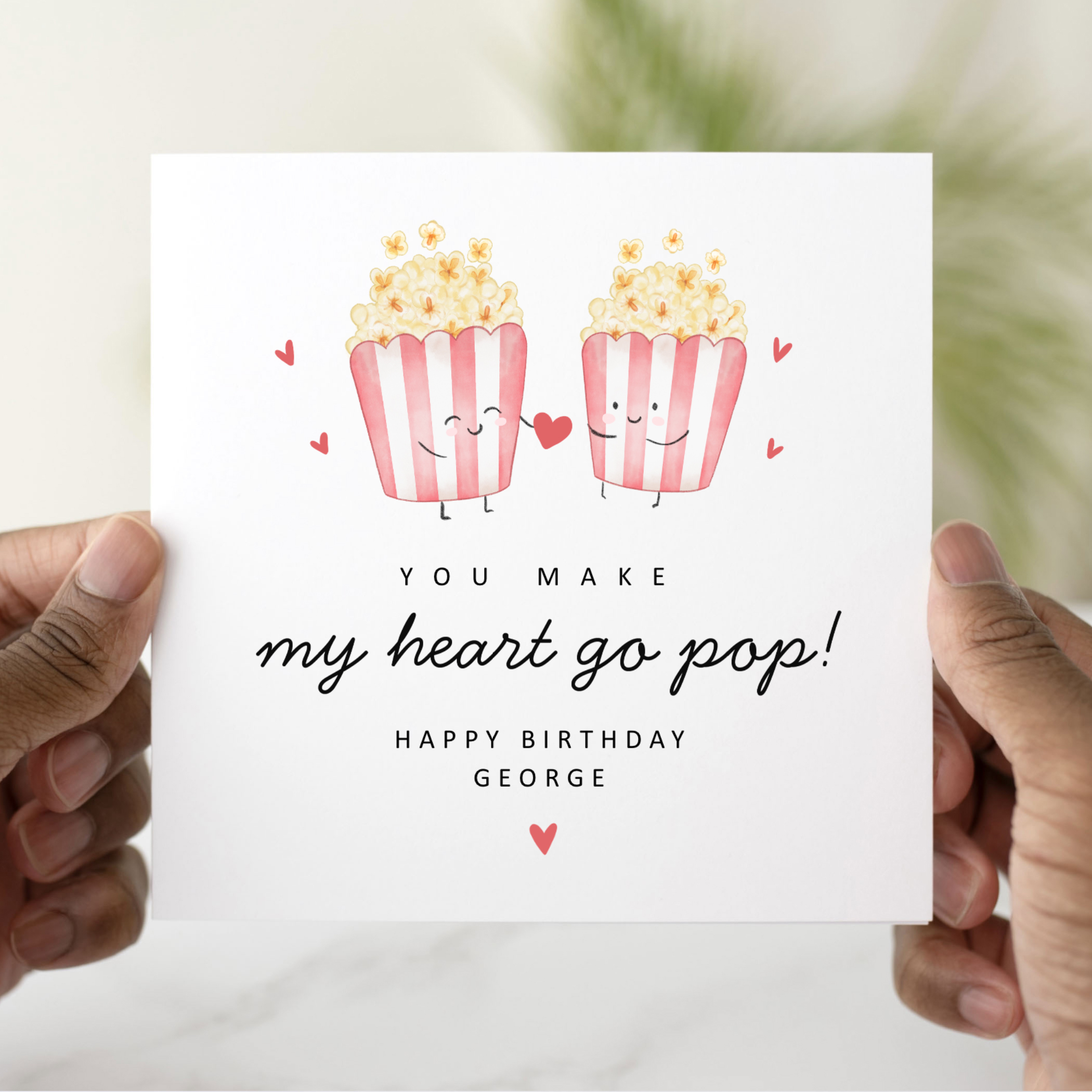Personalised Funny Birthday Card - Popcorn Pun