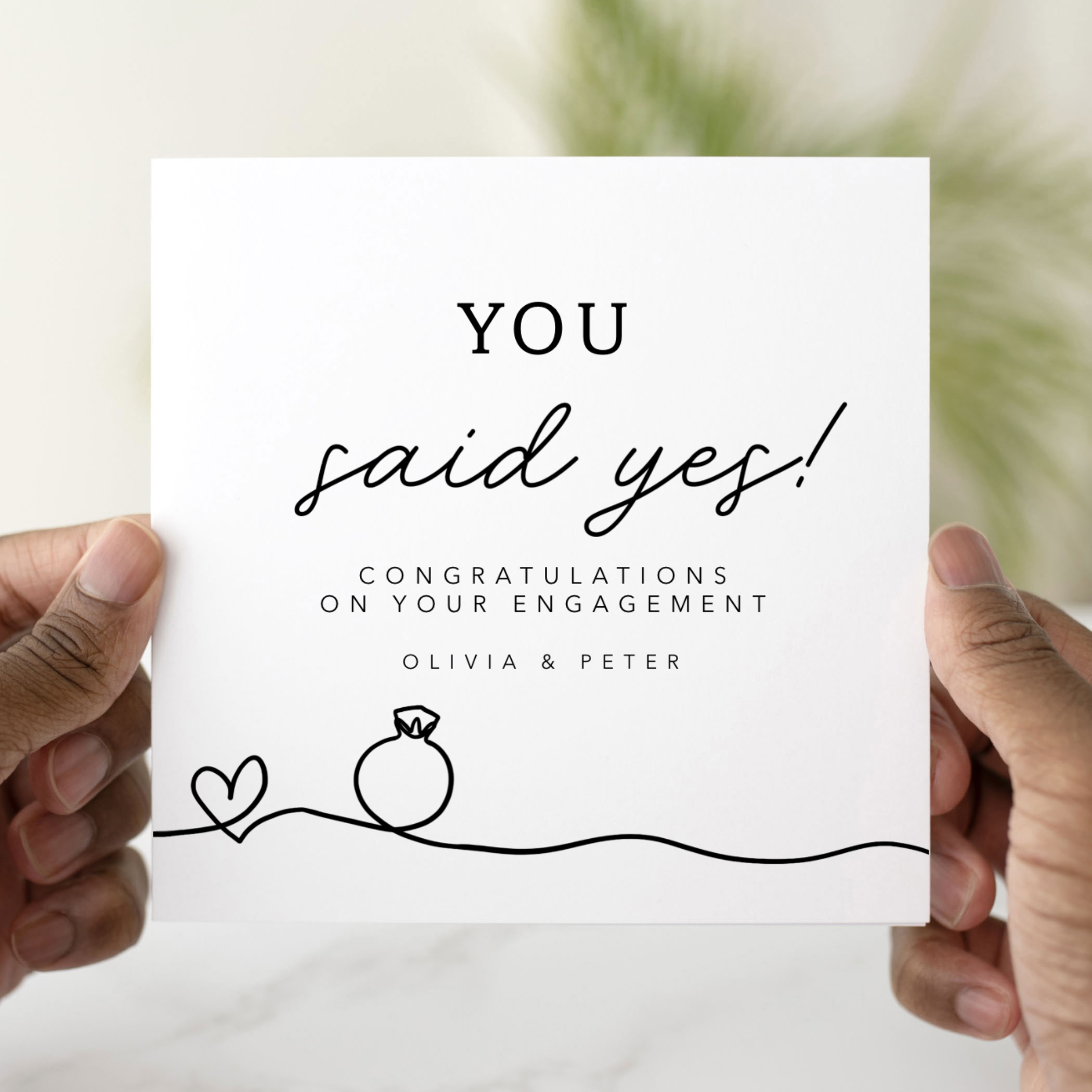 Personalised Engagement Card - You Said Yes