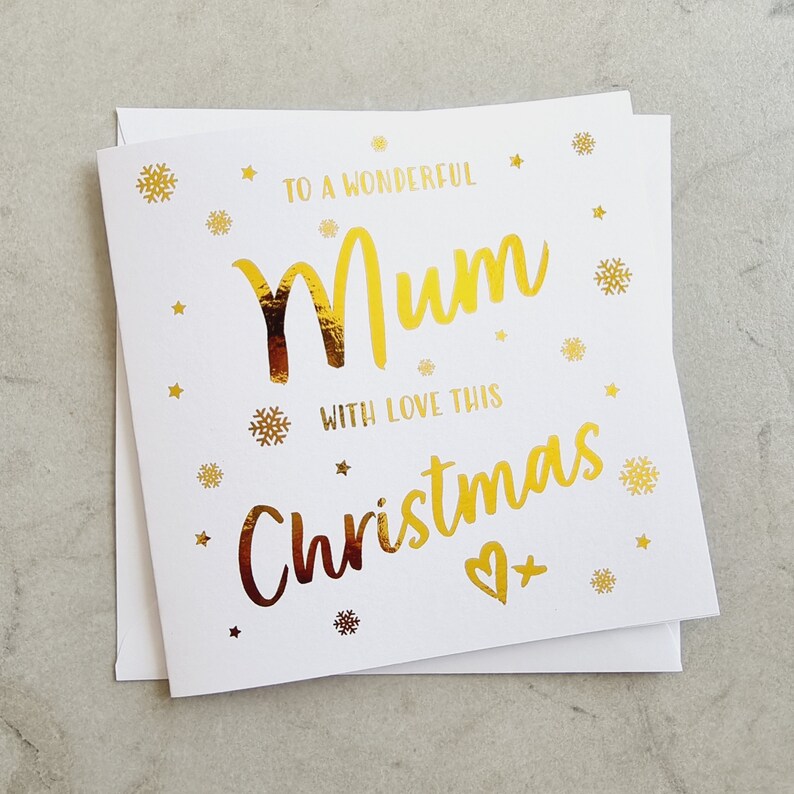 Mum Christmas Card - Gold Foil
