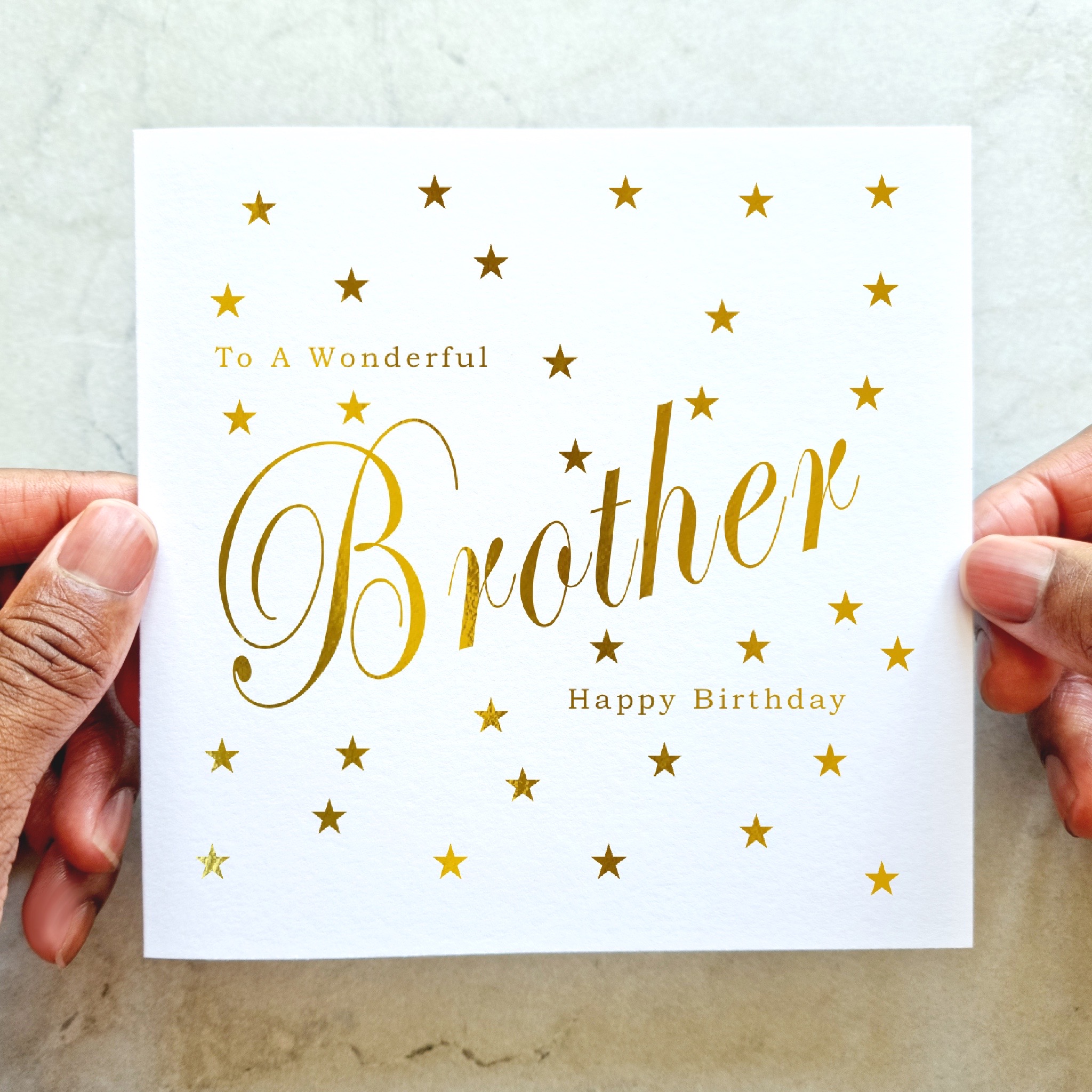 Brother Birthday Card - Gold Foil