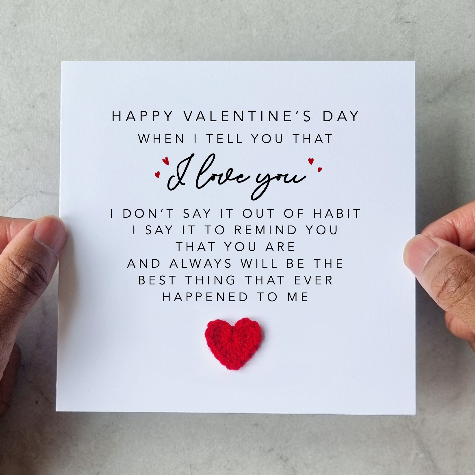 I Love You Poem Valentine's Day Card - Crochet Heart