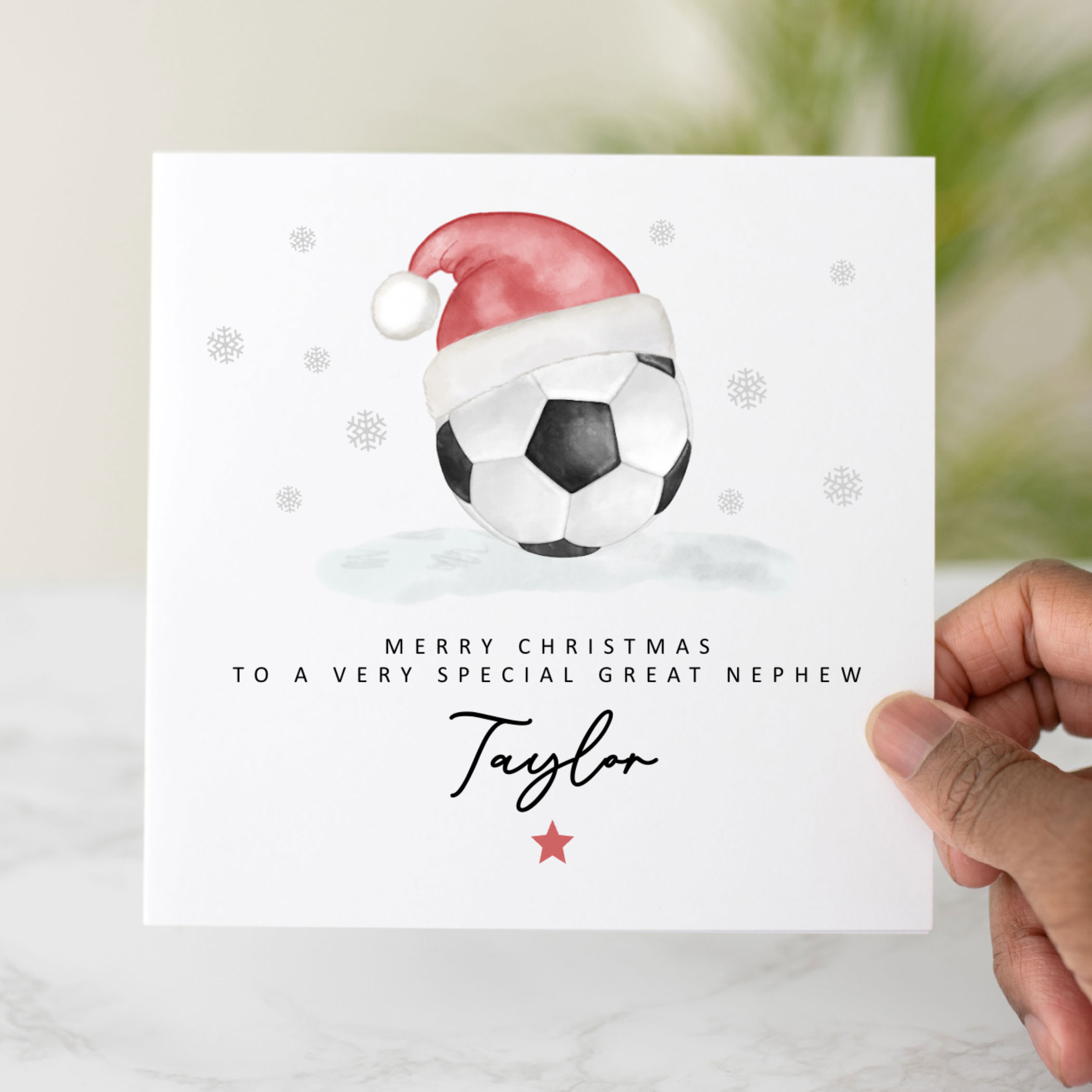 Personalised Great Nephew Christmas Card - Football