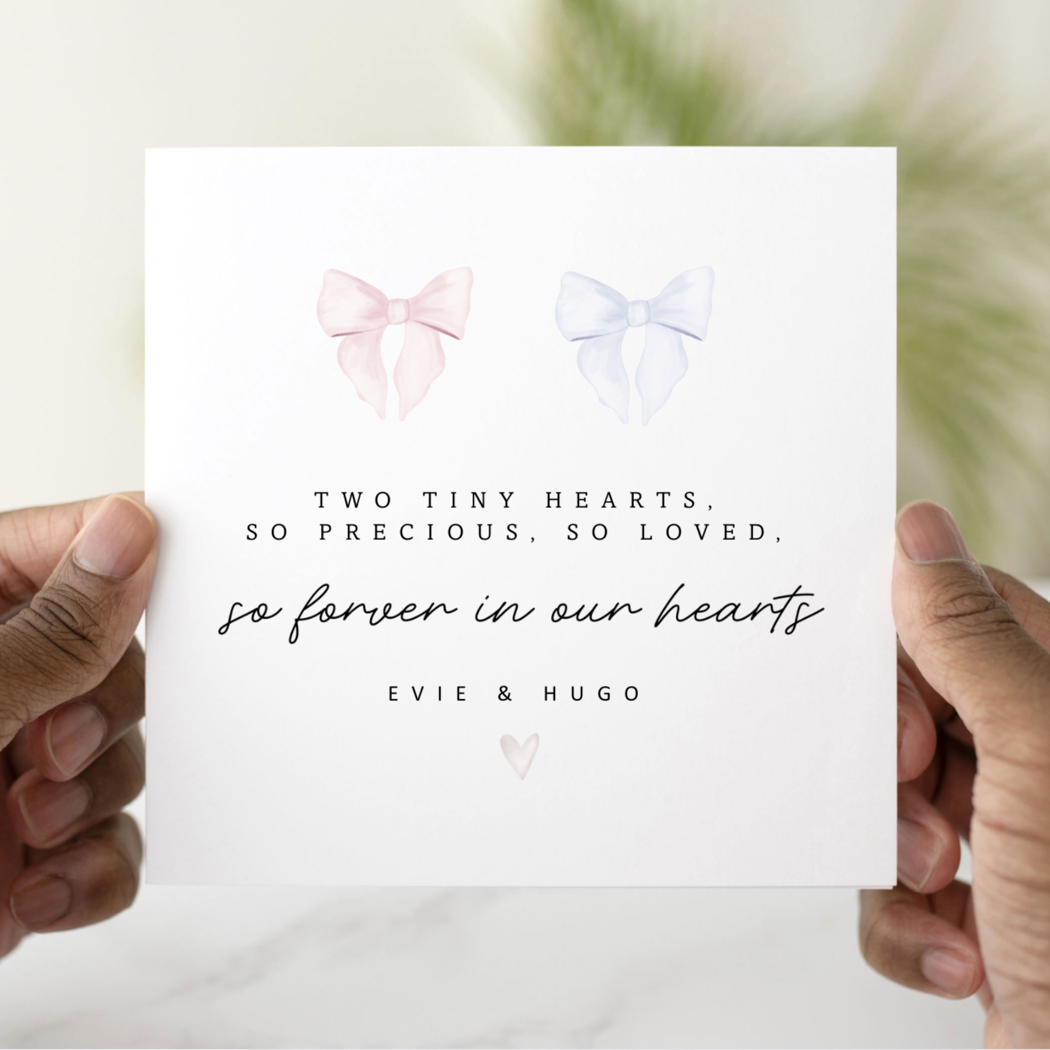 Personalised Twins Baby Loss Sympathy Card