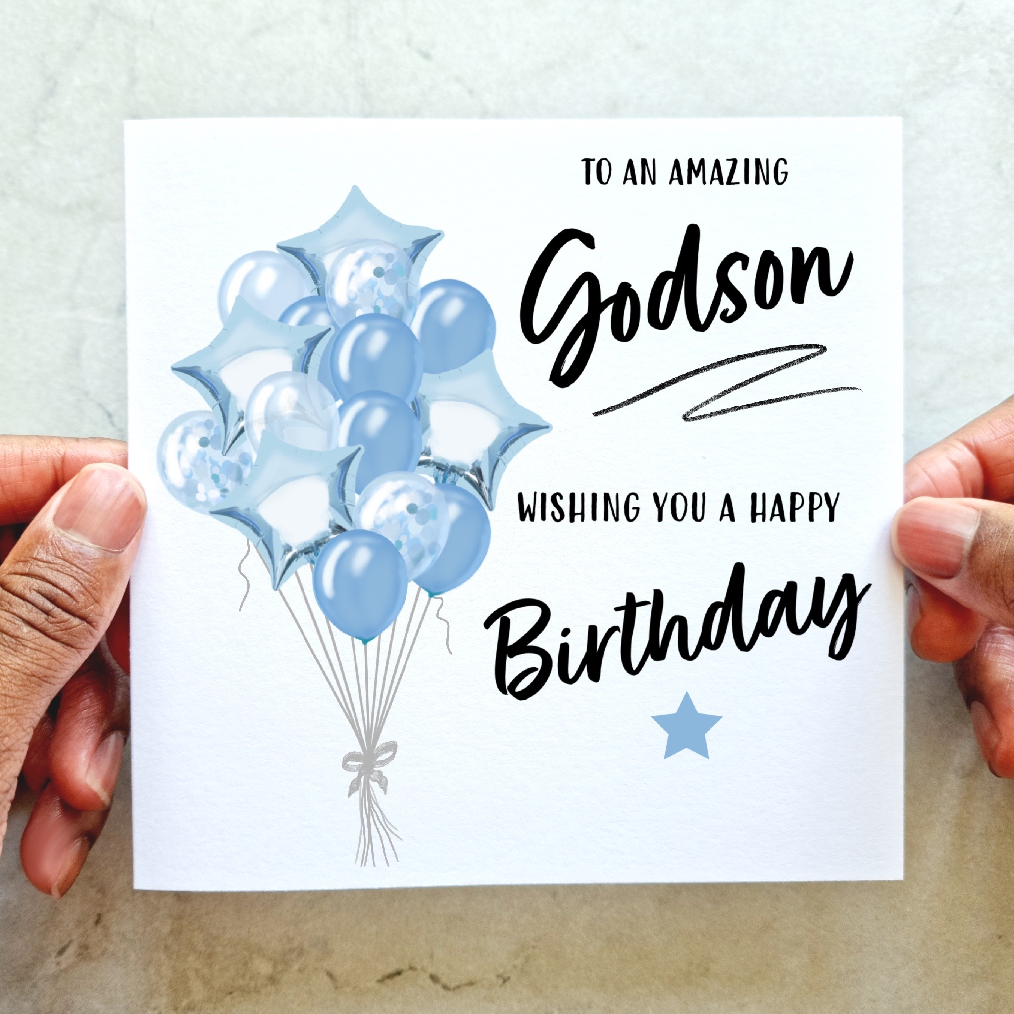 Godson Birthday Card - Balloons