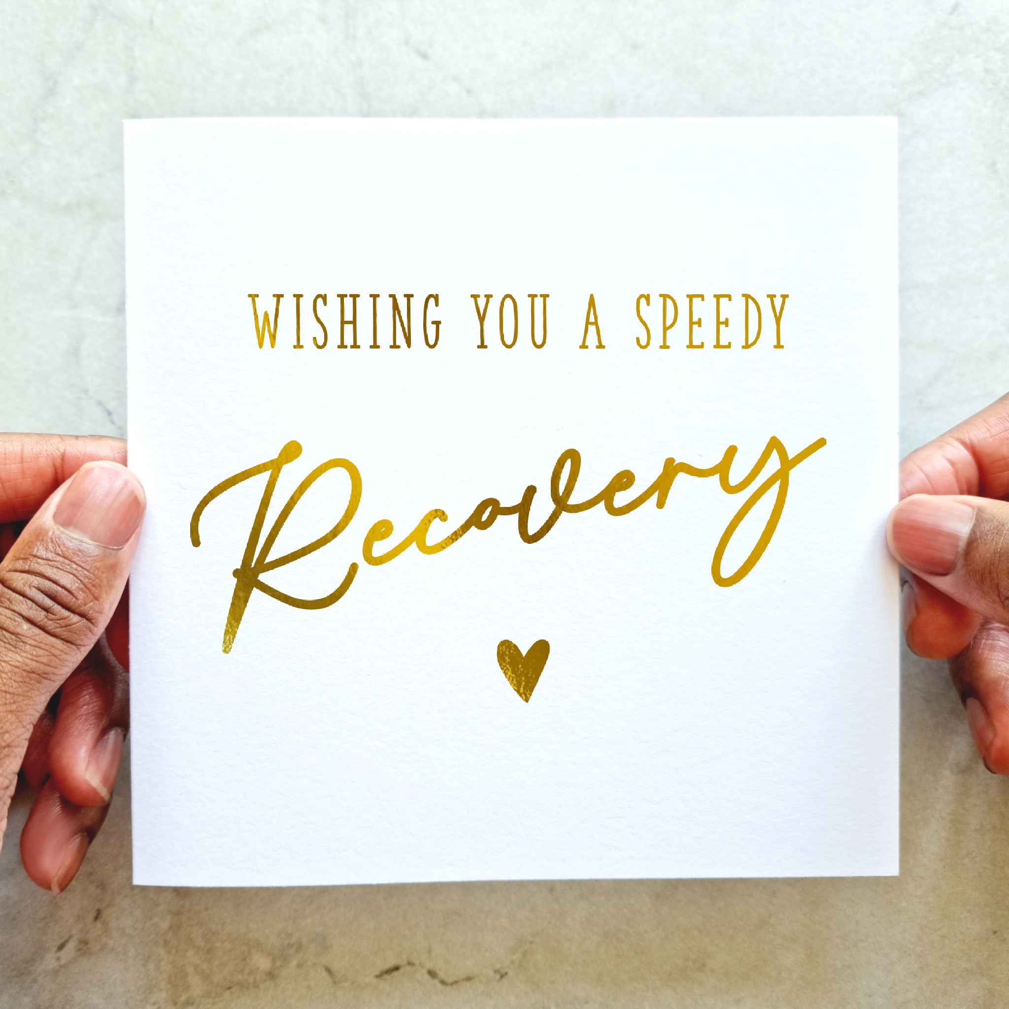 Get Well Soon Card - Recovery - Gold Foil