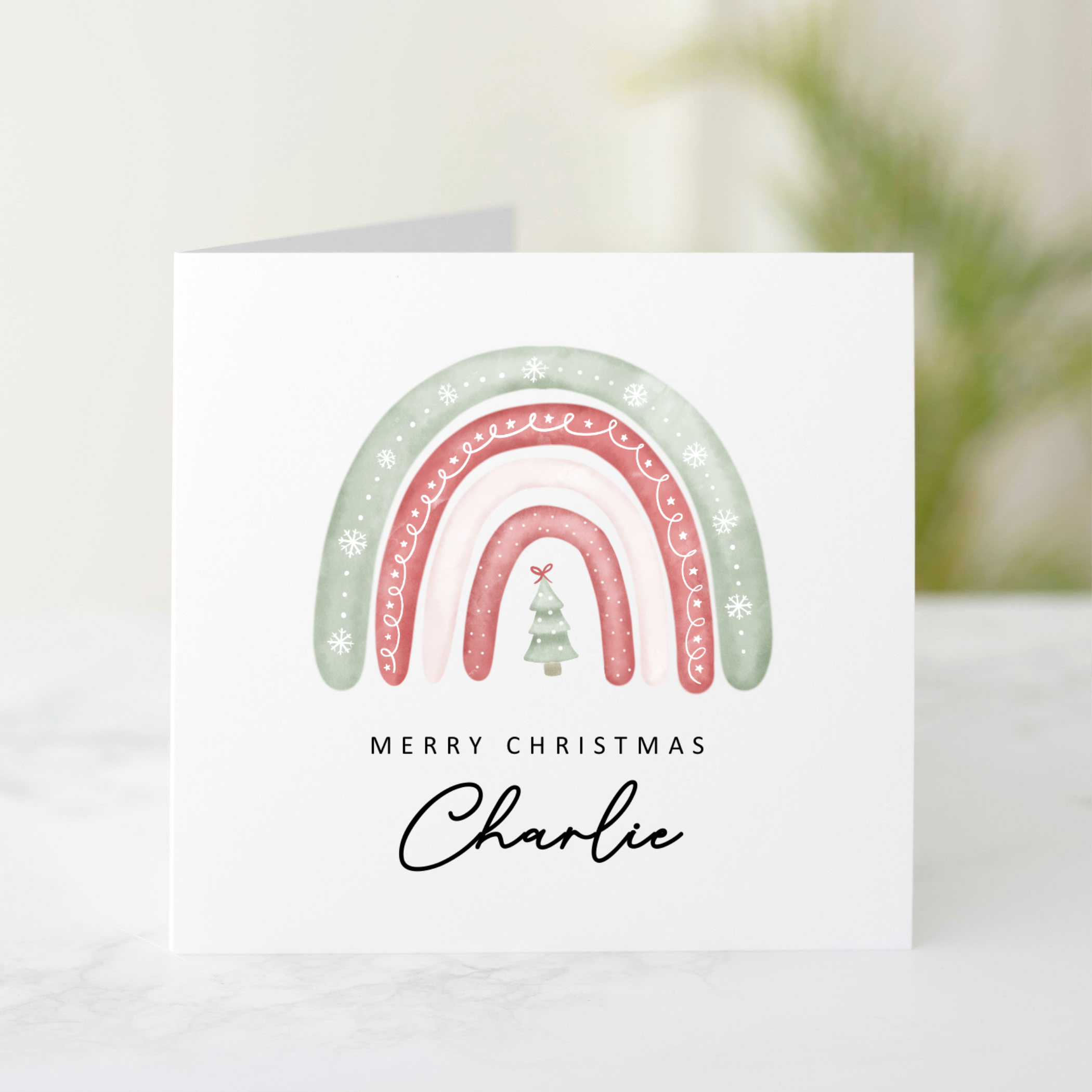 Personalised Christmas Card - Rainbow