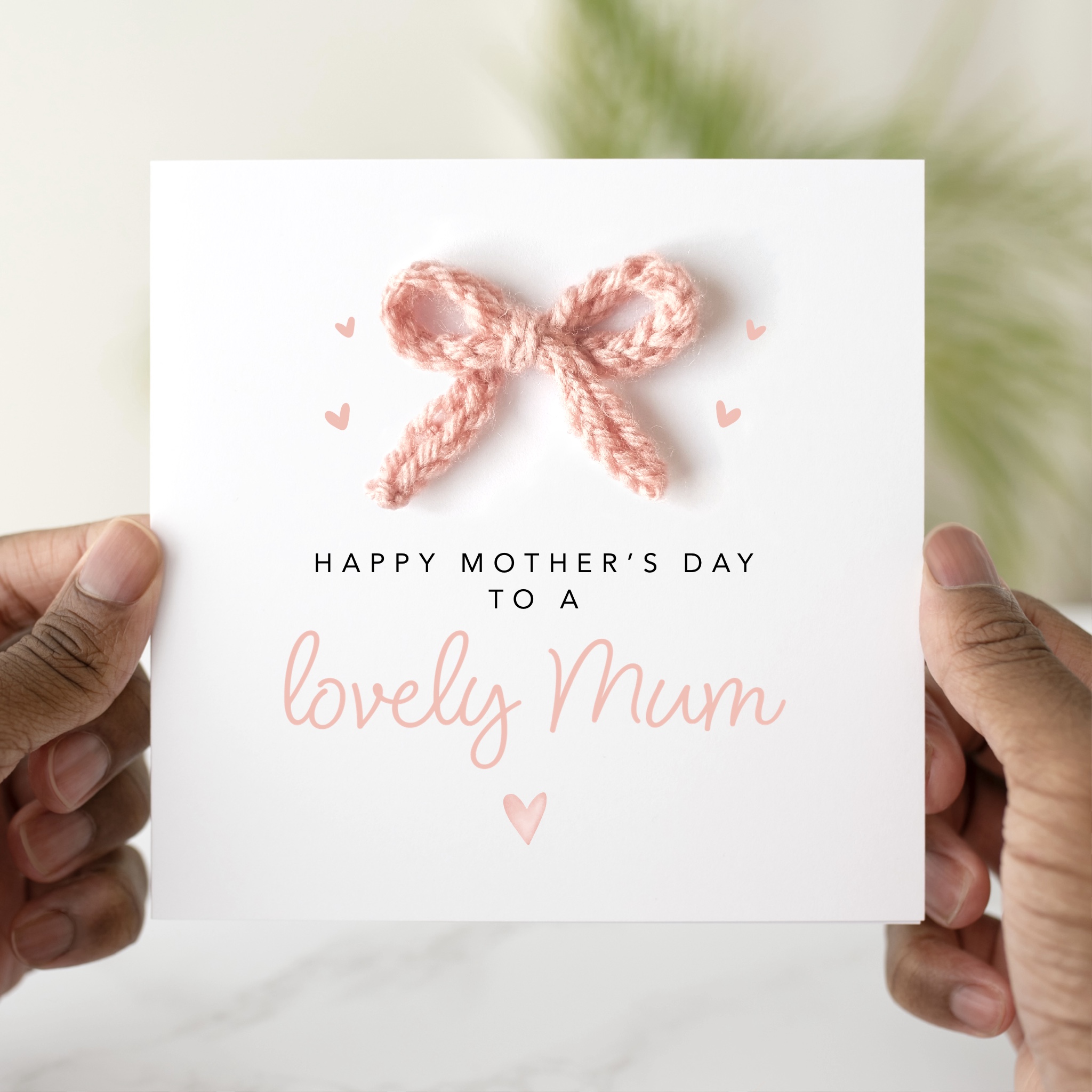 Mum Mother's Day Card - Crochet Bow