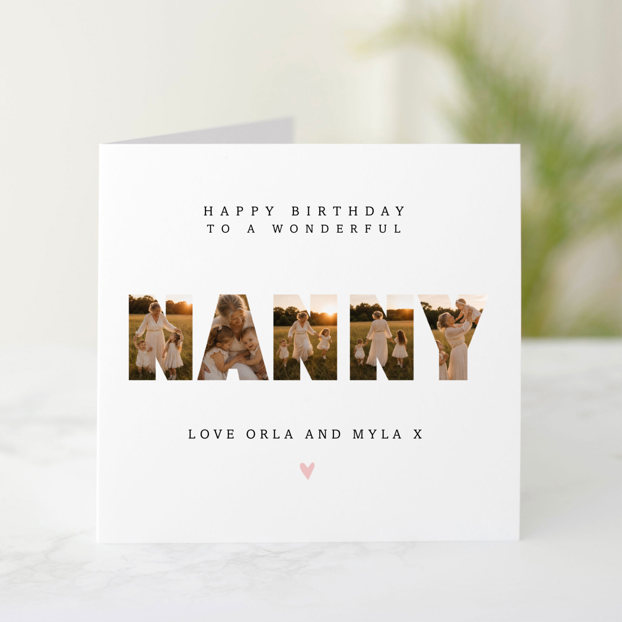 Personalised Nanny Birthday Card - Add Your Own Photos