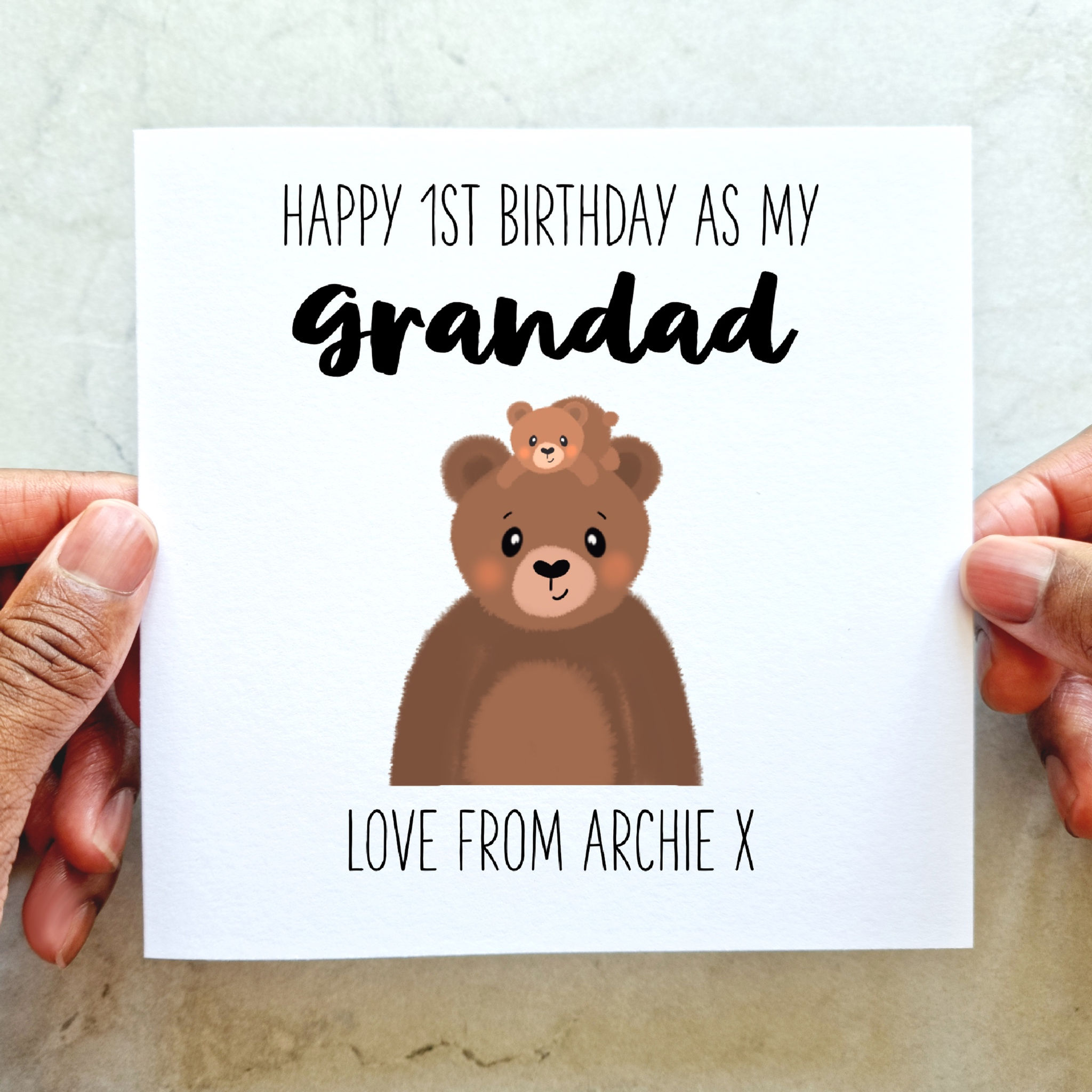 Personalised 1st Grandad Birthday Card - Bears