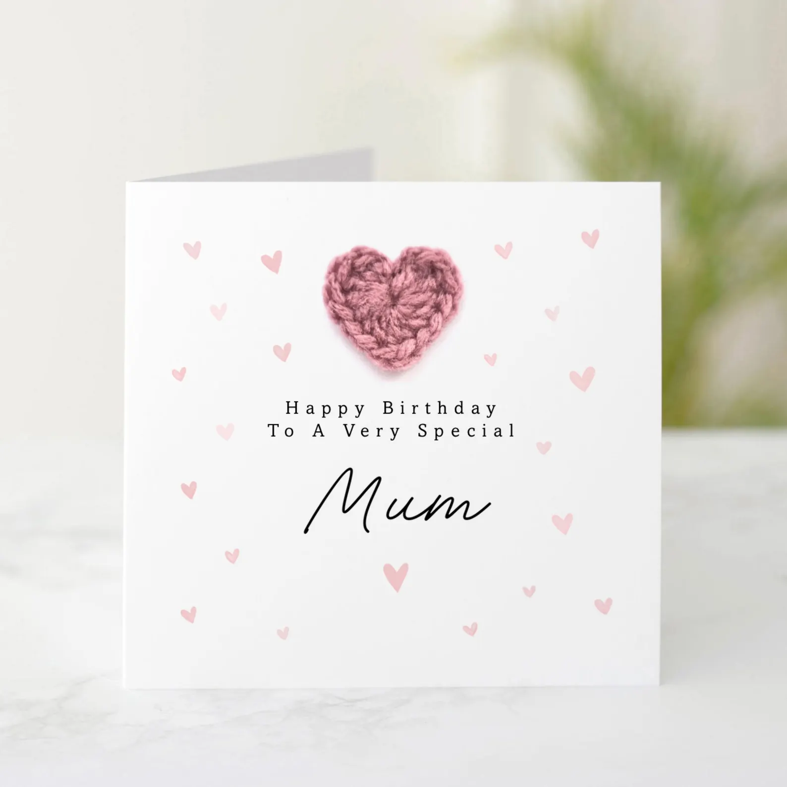 Mum Birthday Card - Crochet Heart