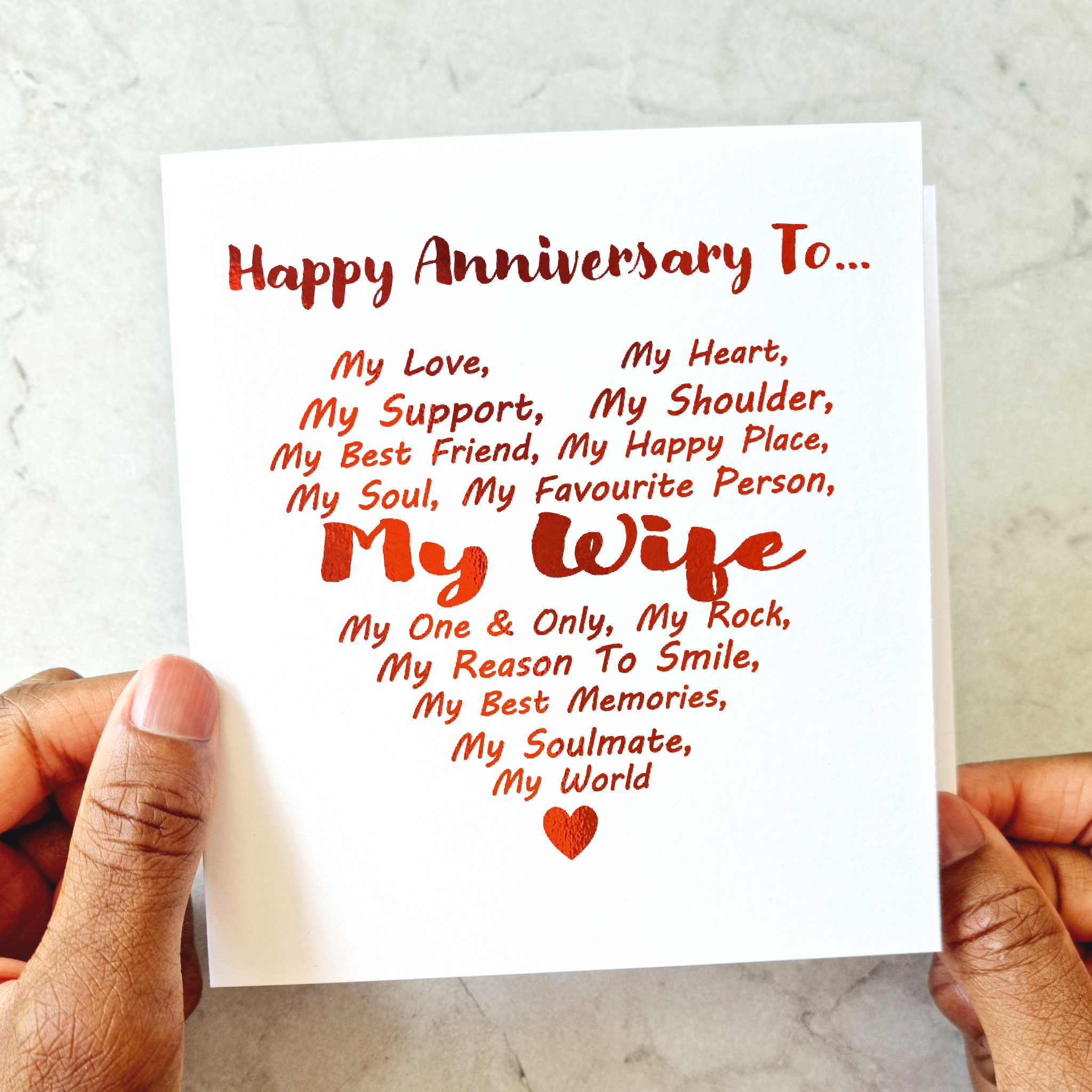 My Wife Anniversary Card - Red Foil