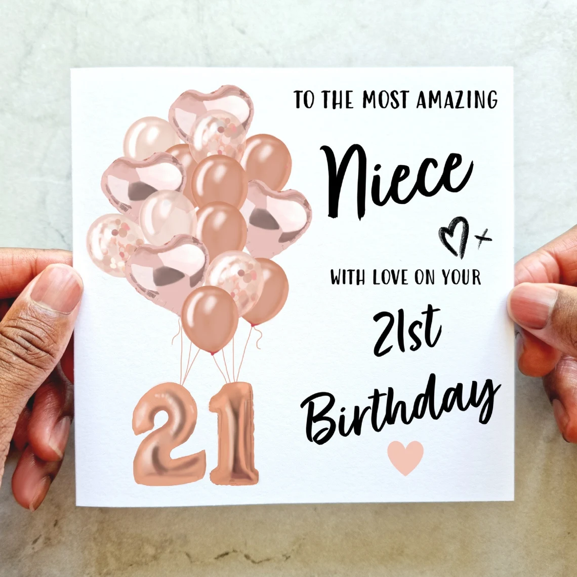 Niece 21st Birthday Card - Balloons