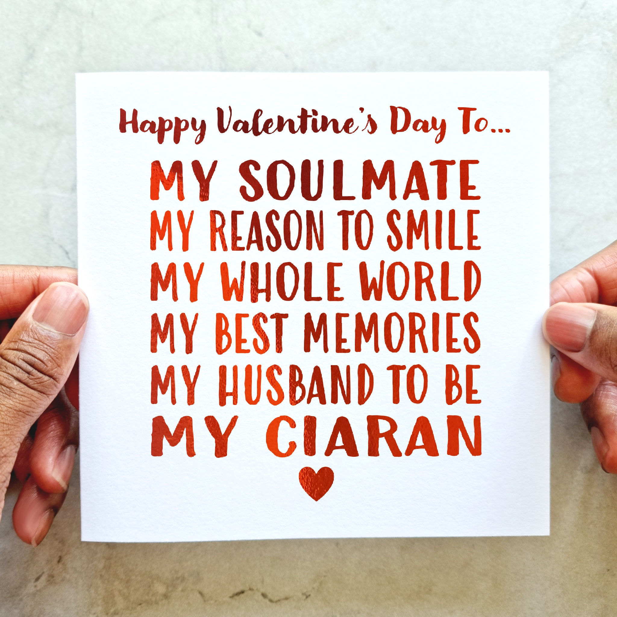 Personalised Husband To Be Birthday Card - Red Foil