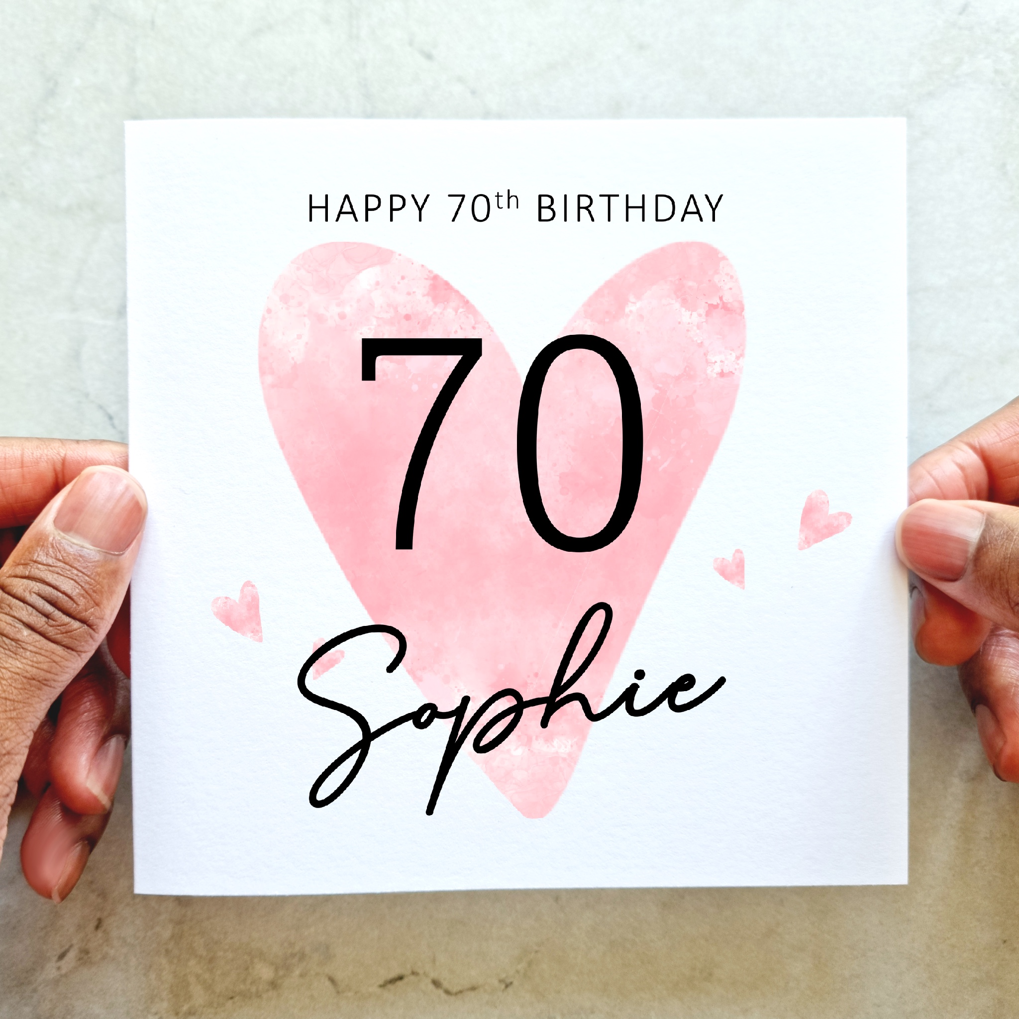 Personalised 70th Birthday Card - Heart