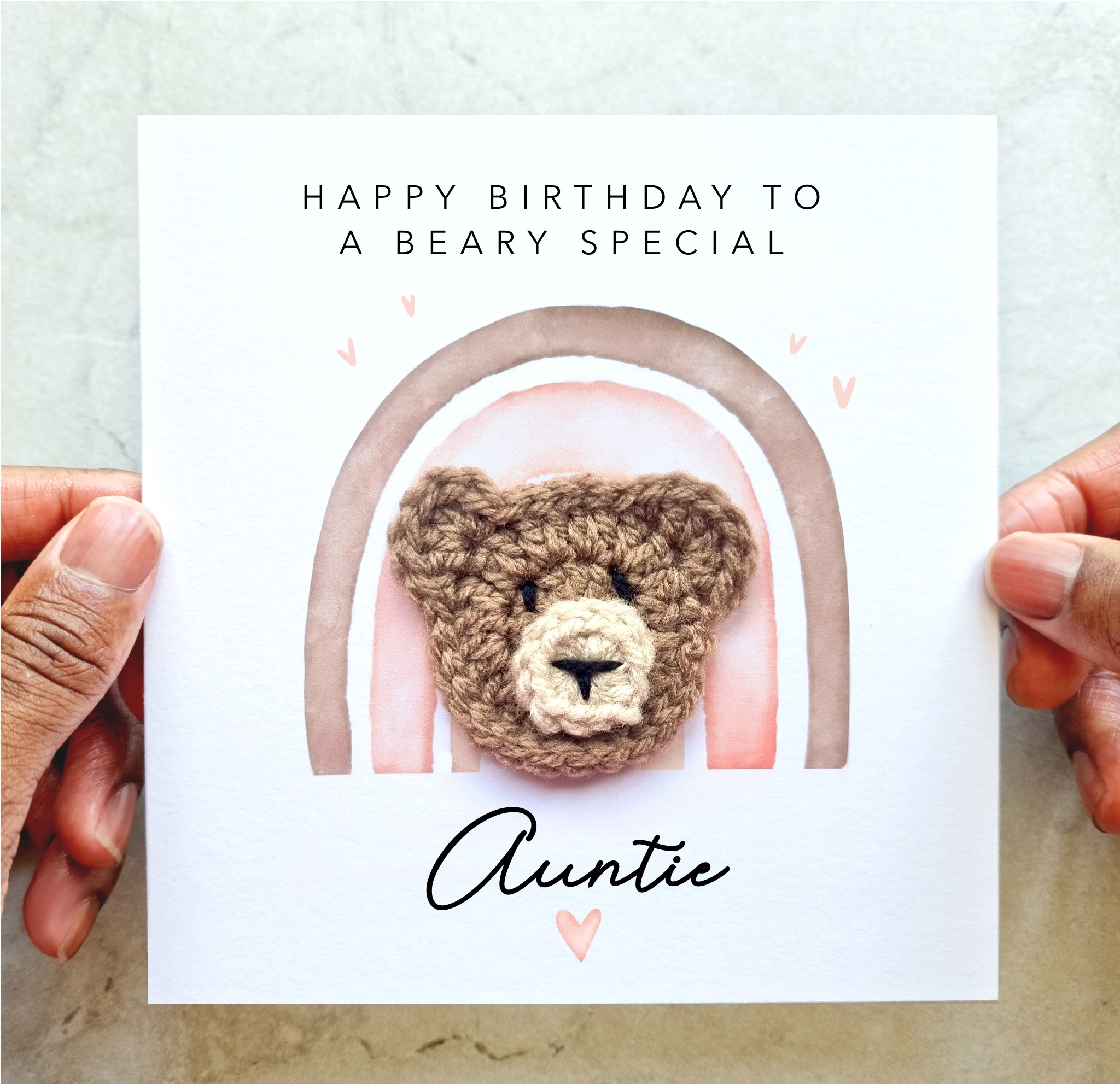 Auntie Birthday Card - Crochet Bear
