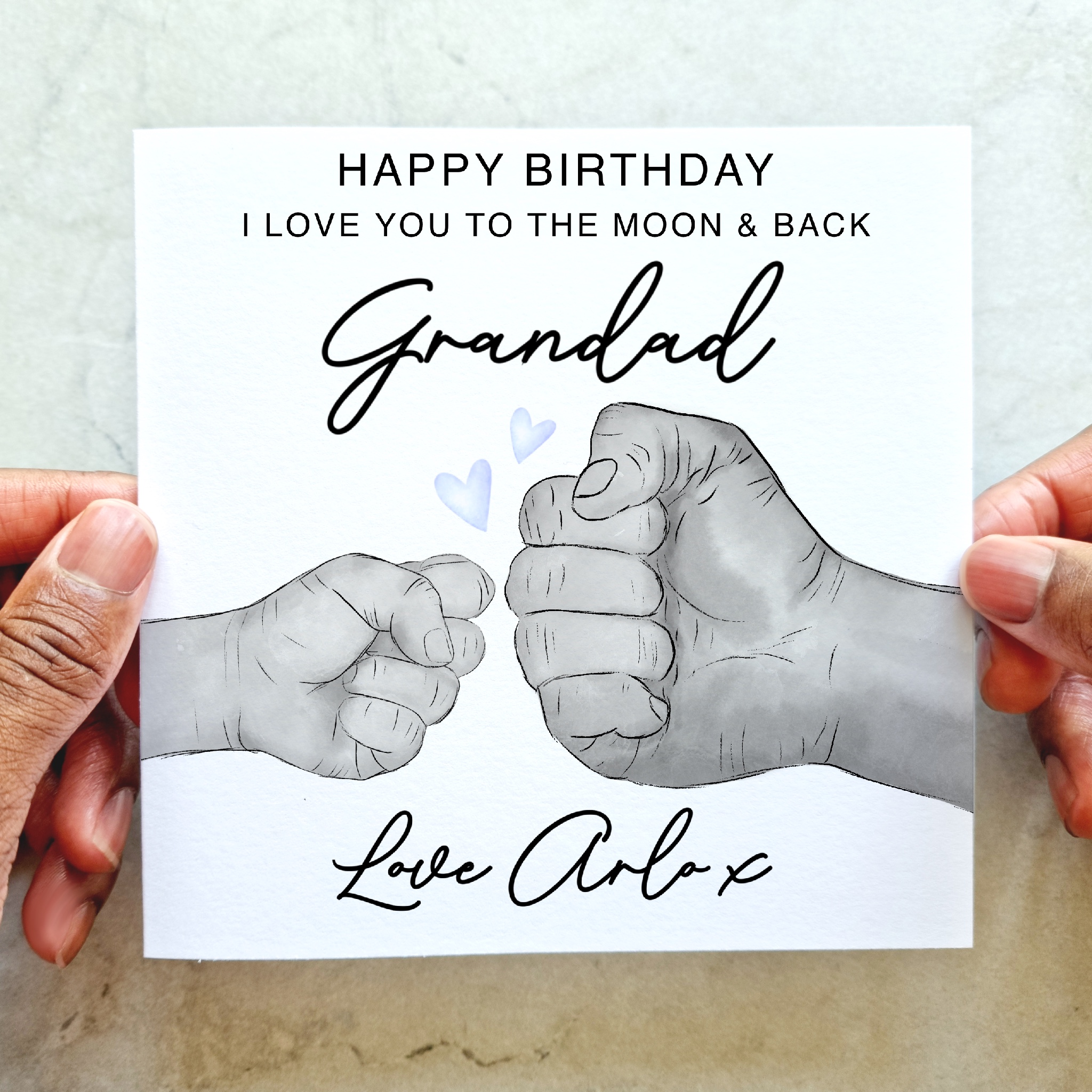 Personalised Grandad Birthday Card - Fist