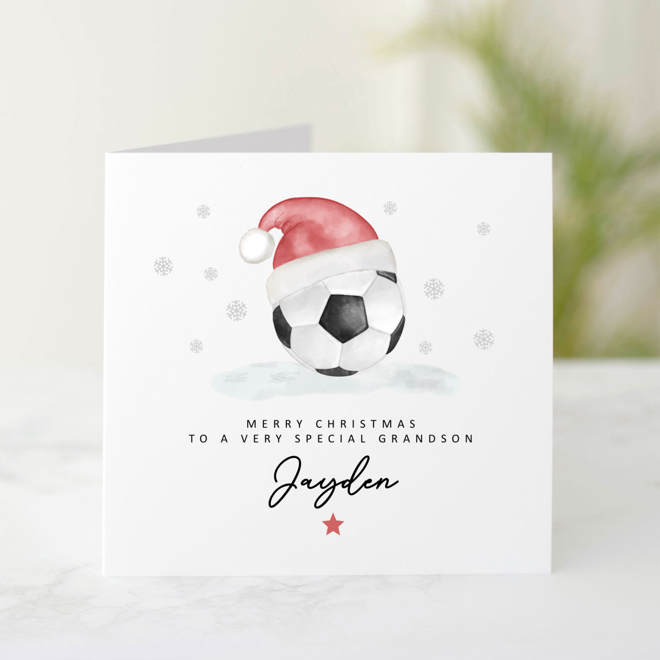 Personalised Grandson Christmas Card - Football