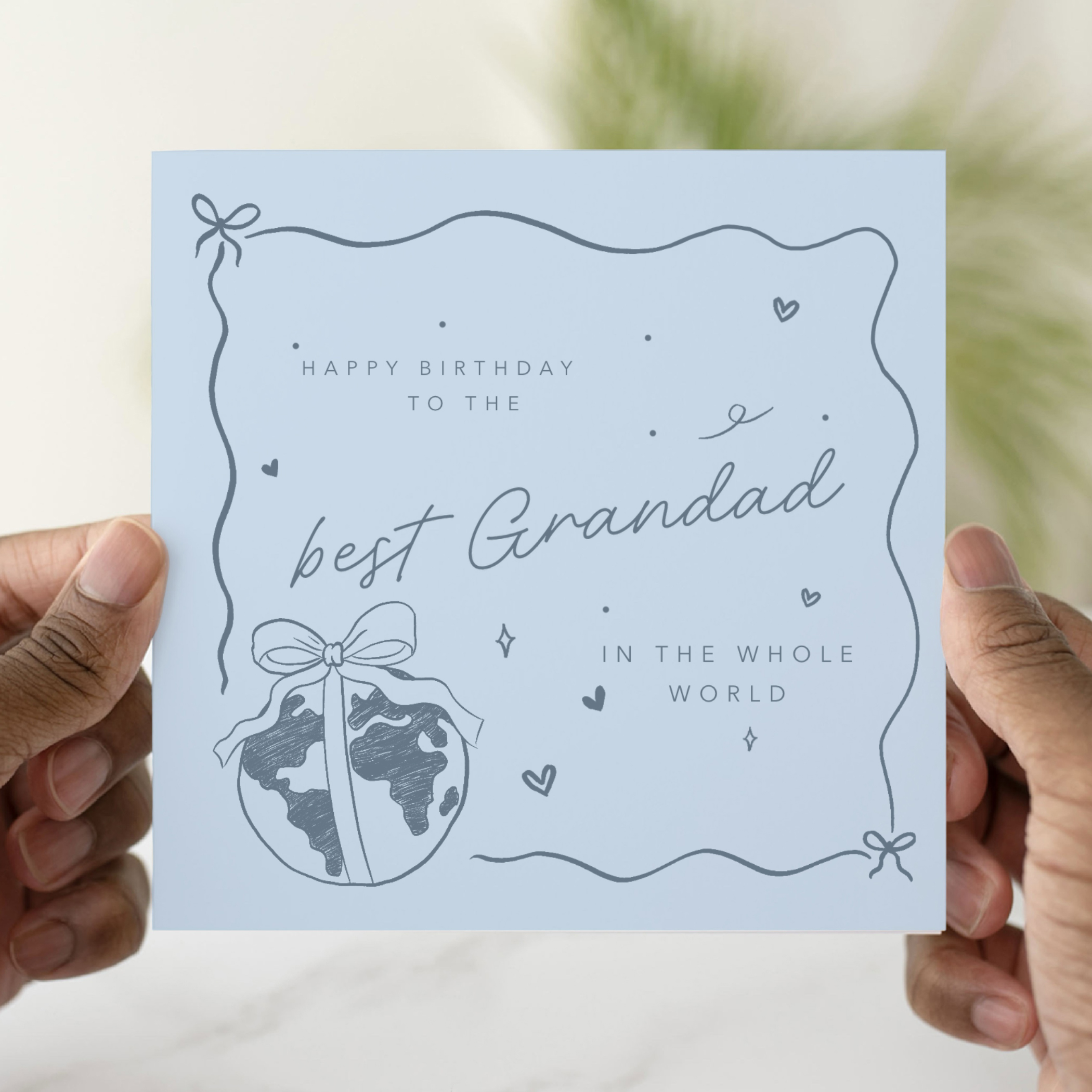 Blue Best Grandad Birthday Card