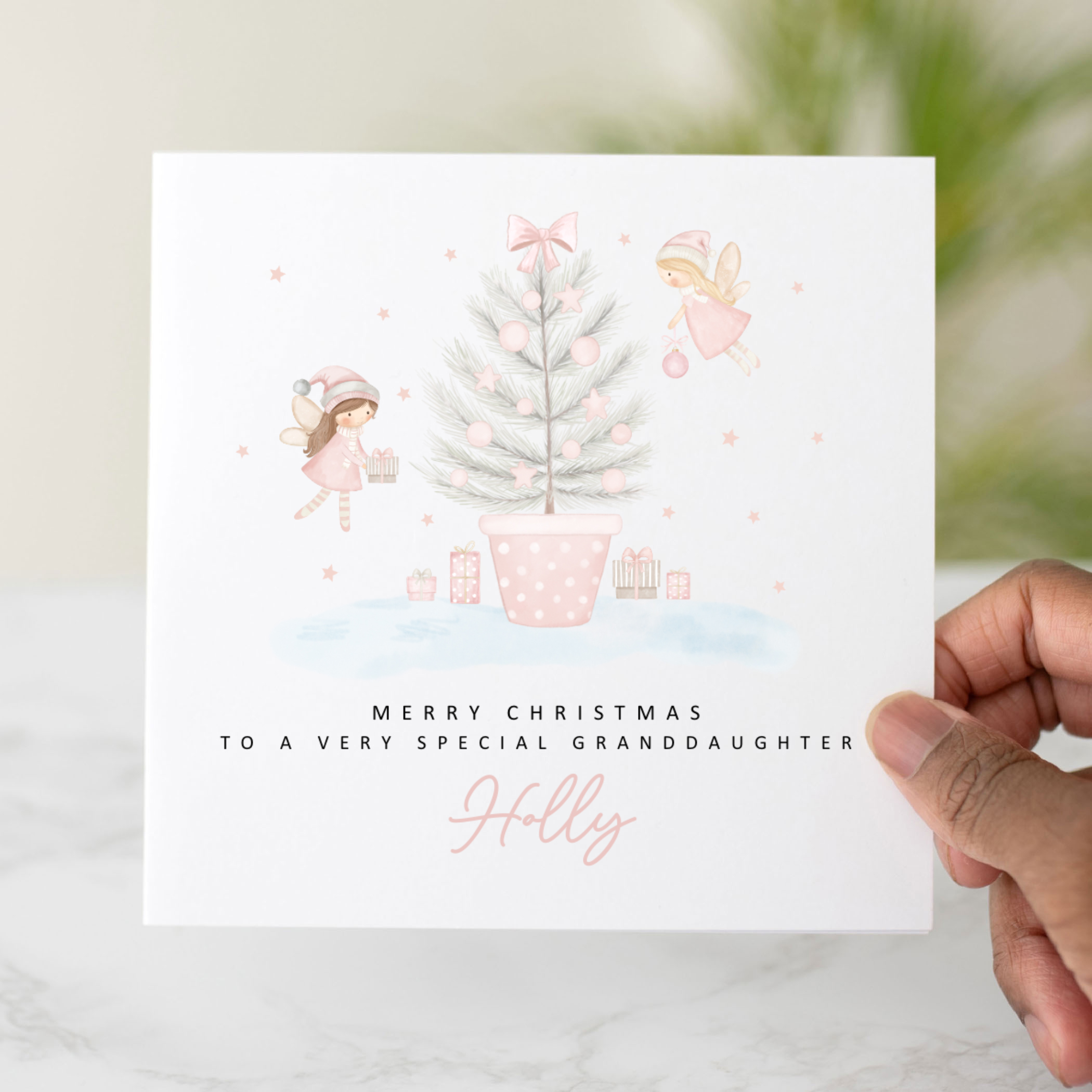 Personalised Granddaughter Christmas Card - Fairies