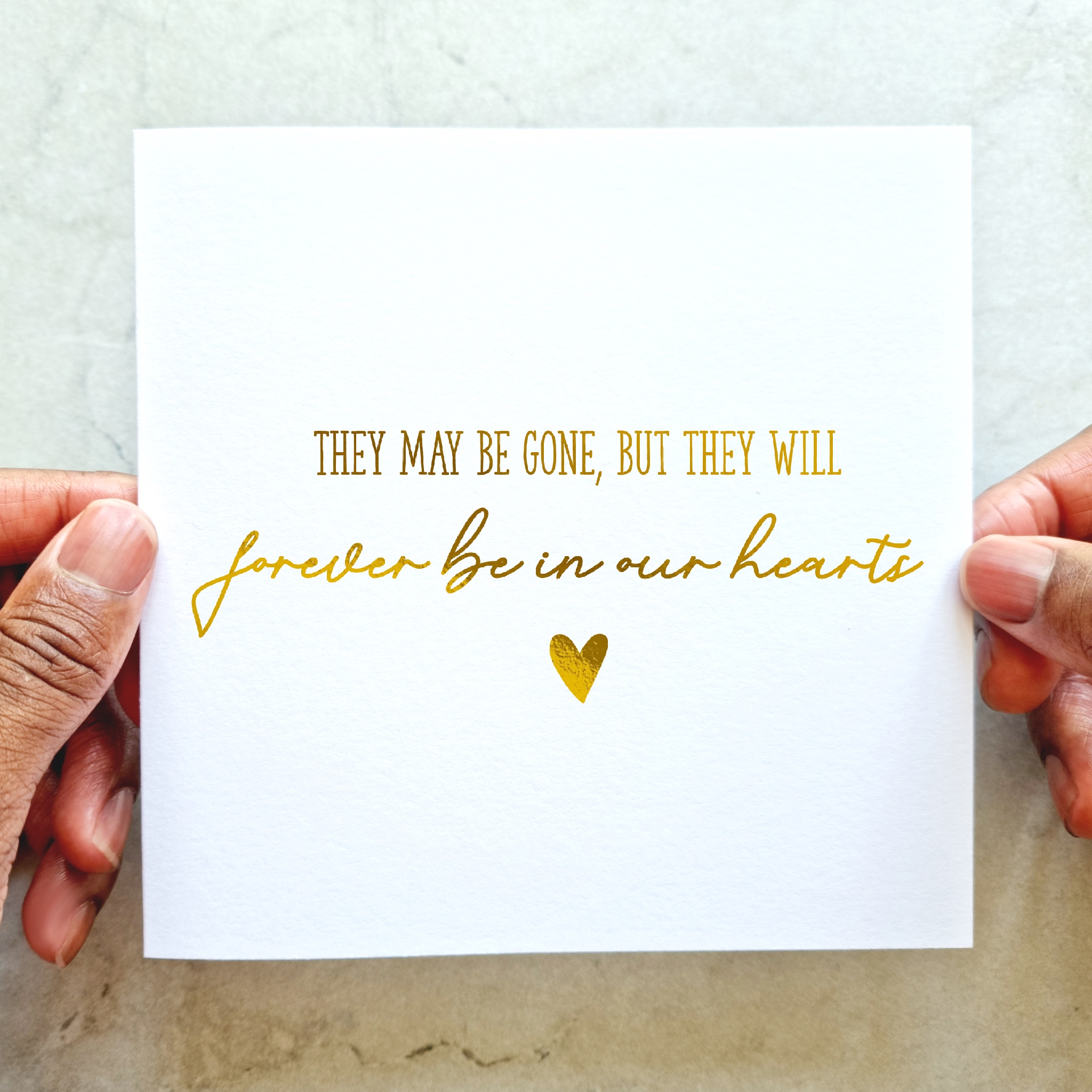 Sympathy Card - Hearts - Gold Foil