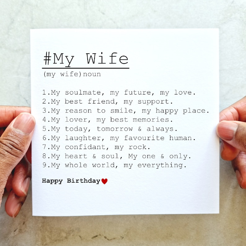 Wife Birthday Card - Definition