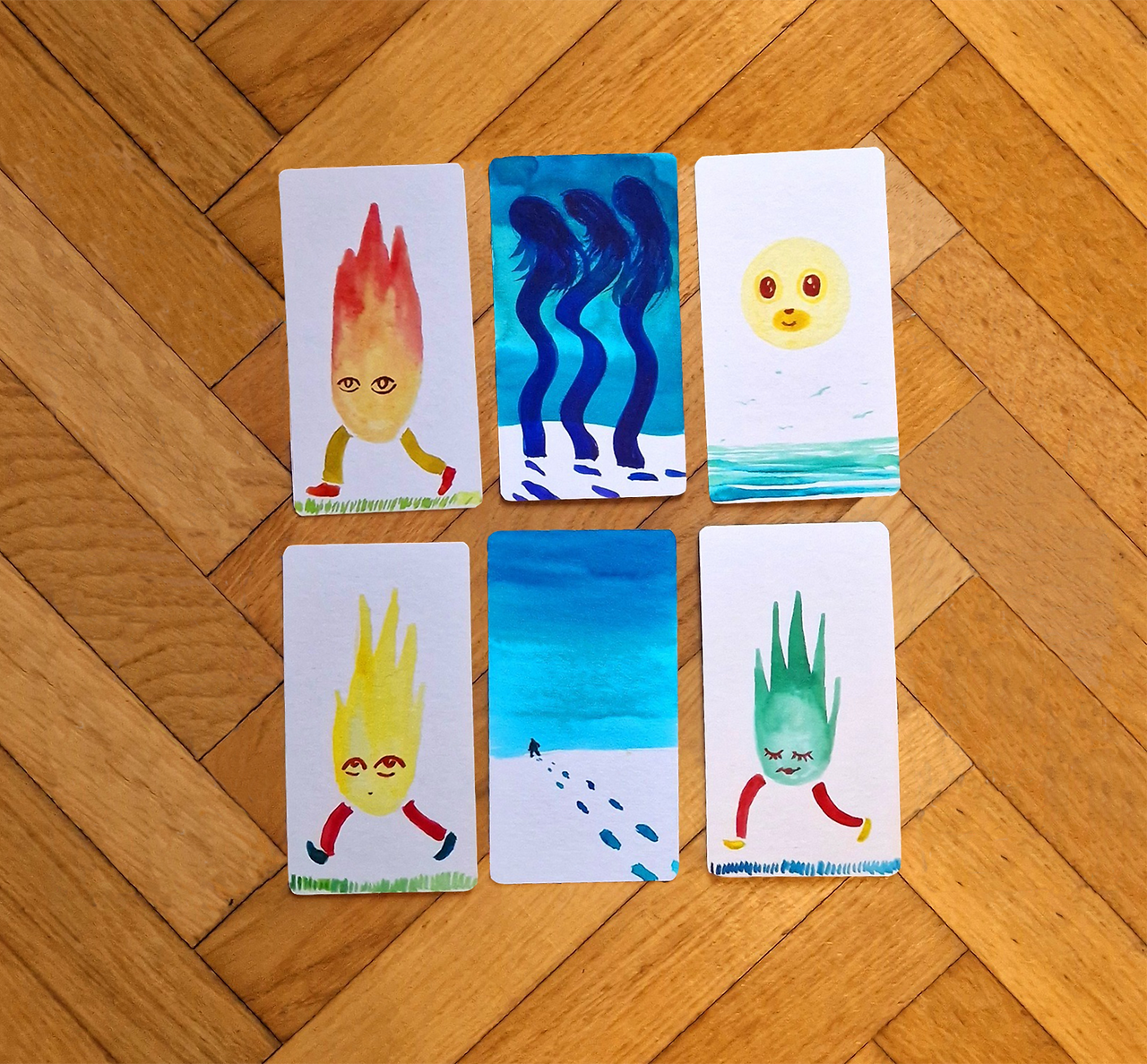 Adopt the sketches – watercolor originals on cardboard by Klára Sedlo. Unique, hand-painted miniatures from ArtPrague and Knihex.