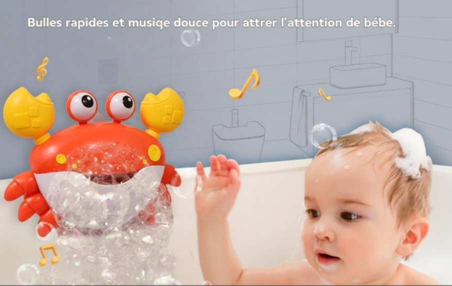 jouet de baignoire crabe bulles avec enfant