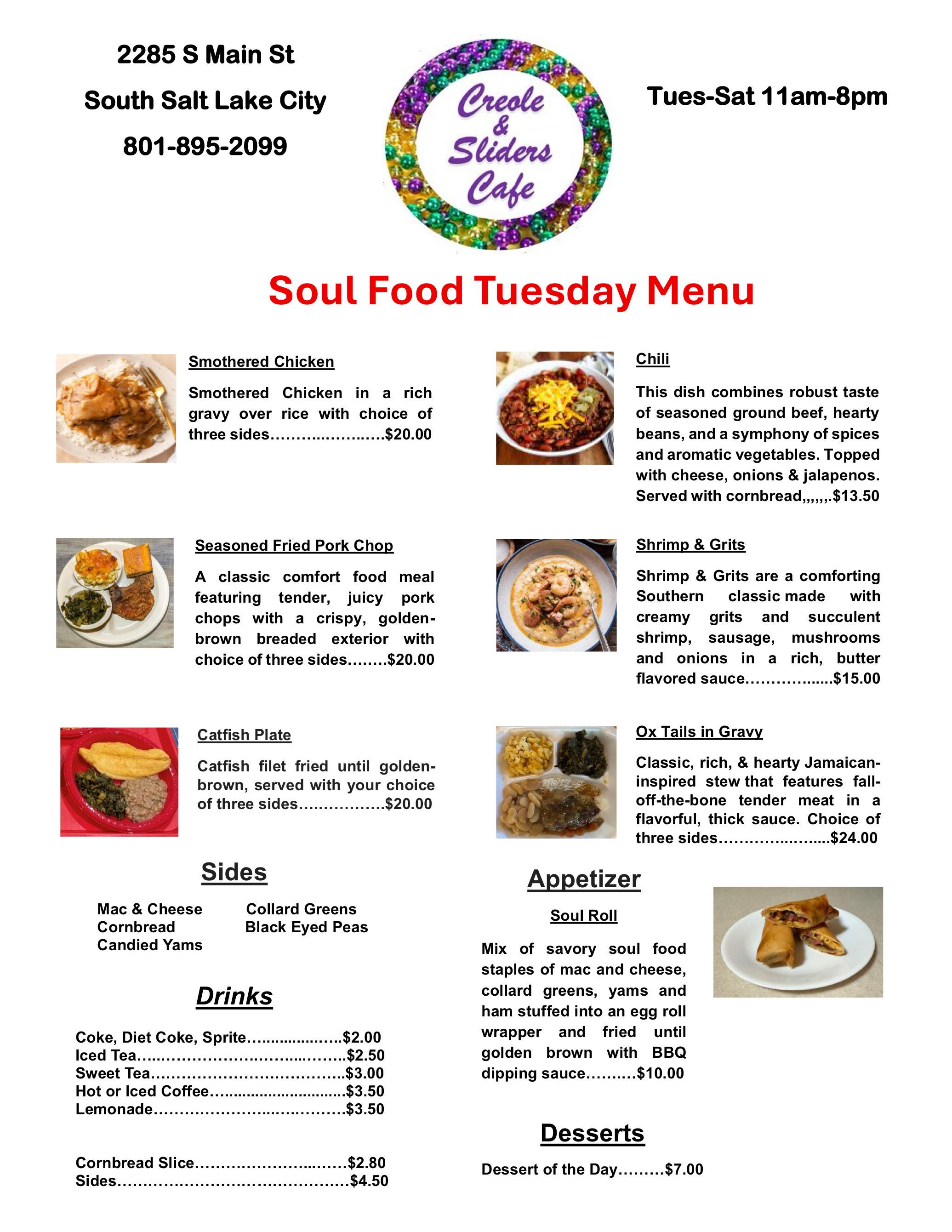 Tuesday Menu