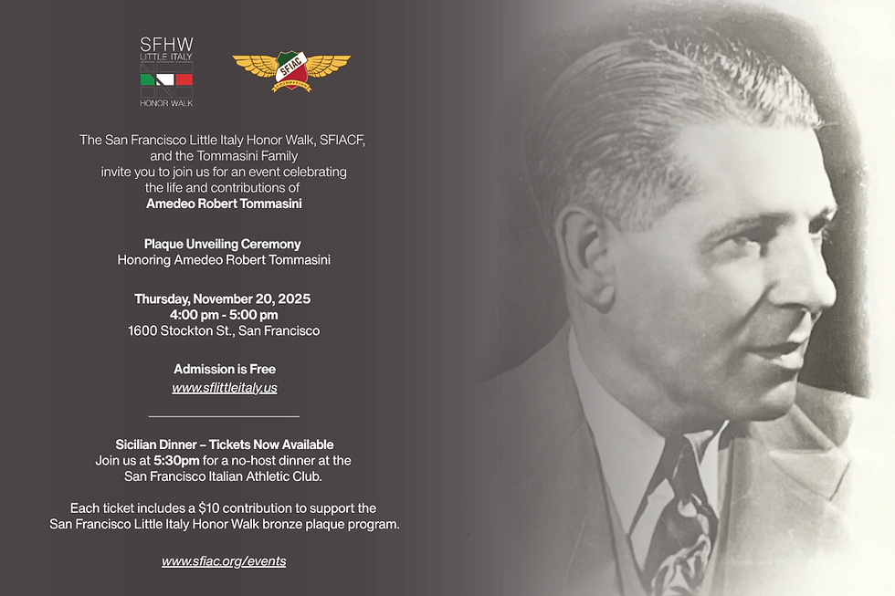 San Francisco Little Italy Honor Walk Honors Amedeo Tommasini