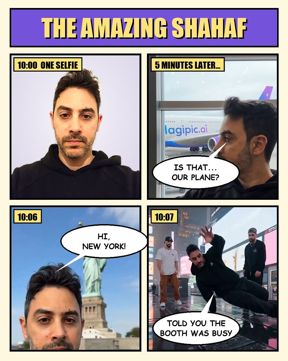 One selfie turned into a four-panel AI comic in minutes