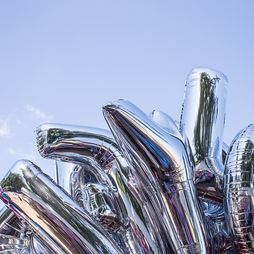 Silver party balloons